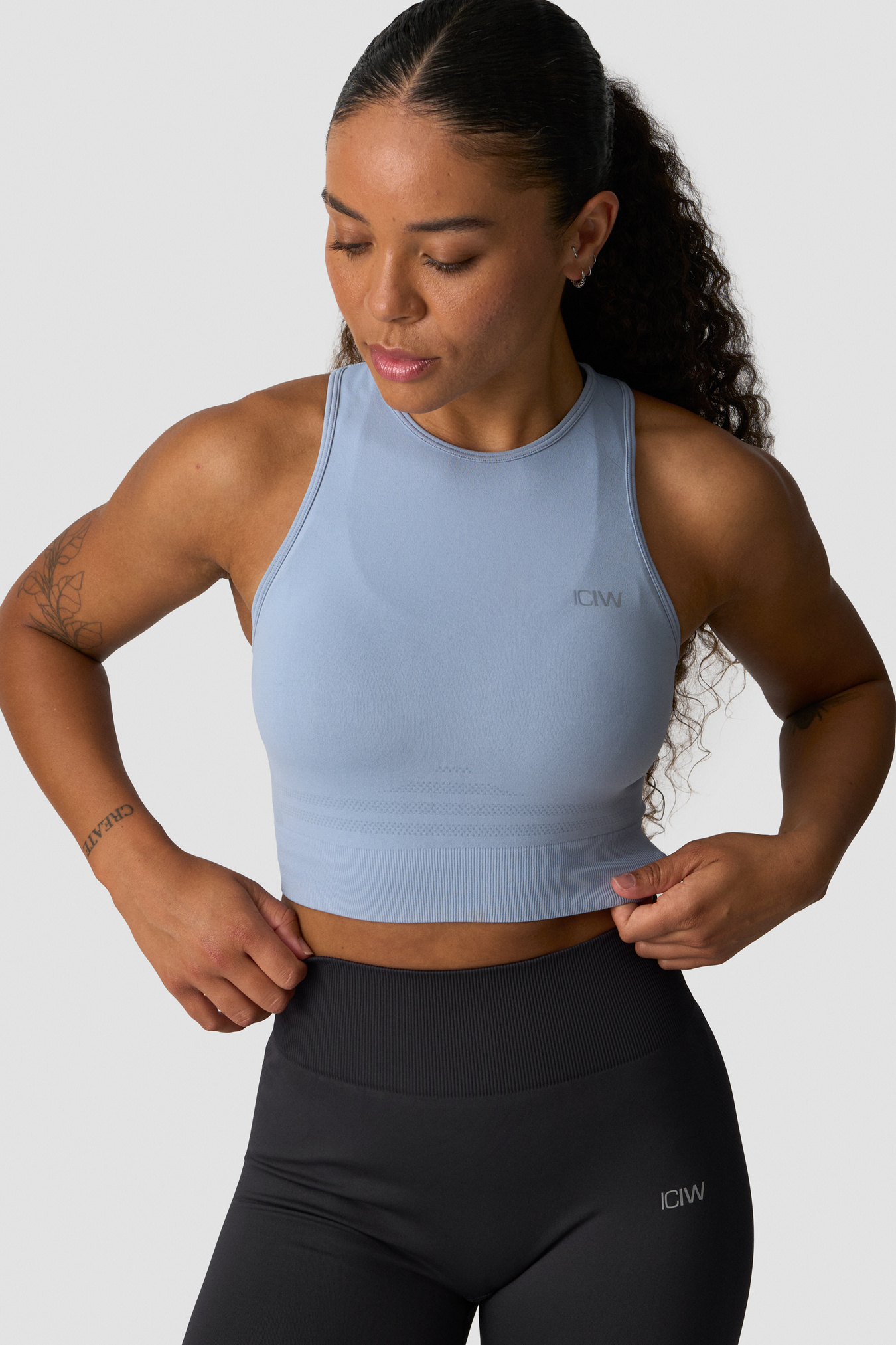 Define Seamless Cropped Tank Top Light Voilet Slate - imagen 0