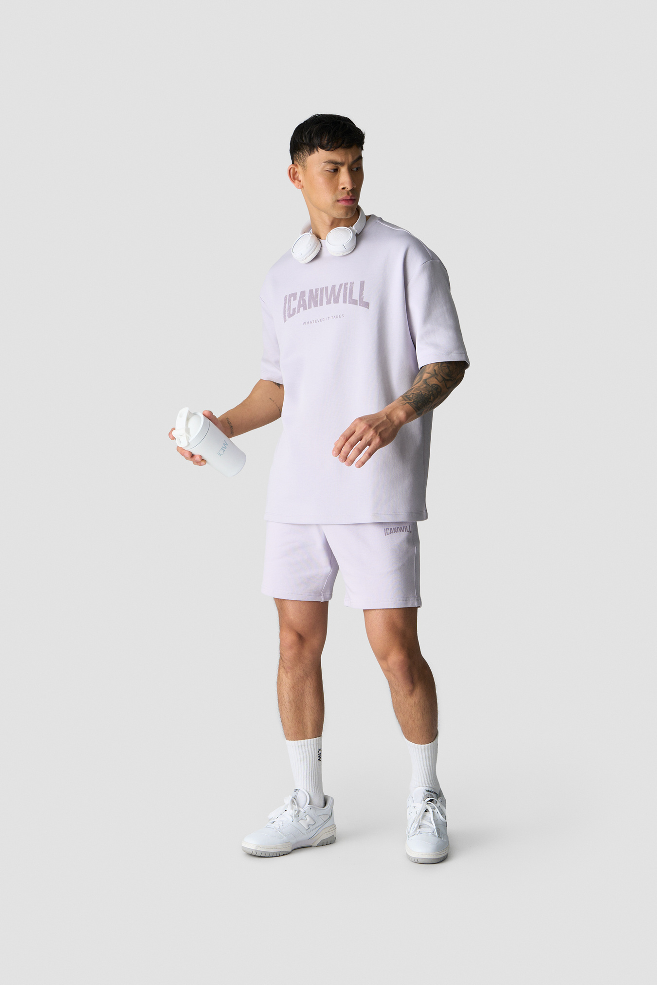 Revive Oversized T-shirt Print Men Dusty Lilac - afbeelding 2