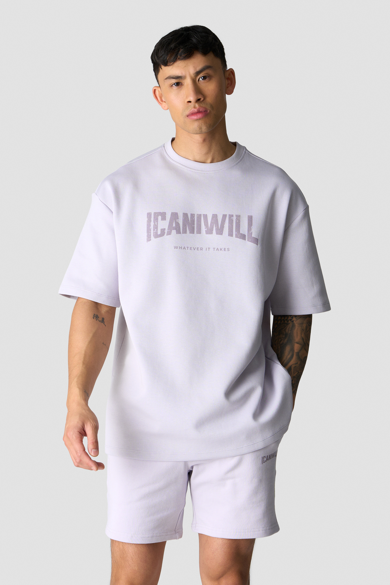 Revive Oversized T-shirt Print Men Dusty Lilac - afbeelding 3