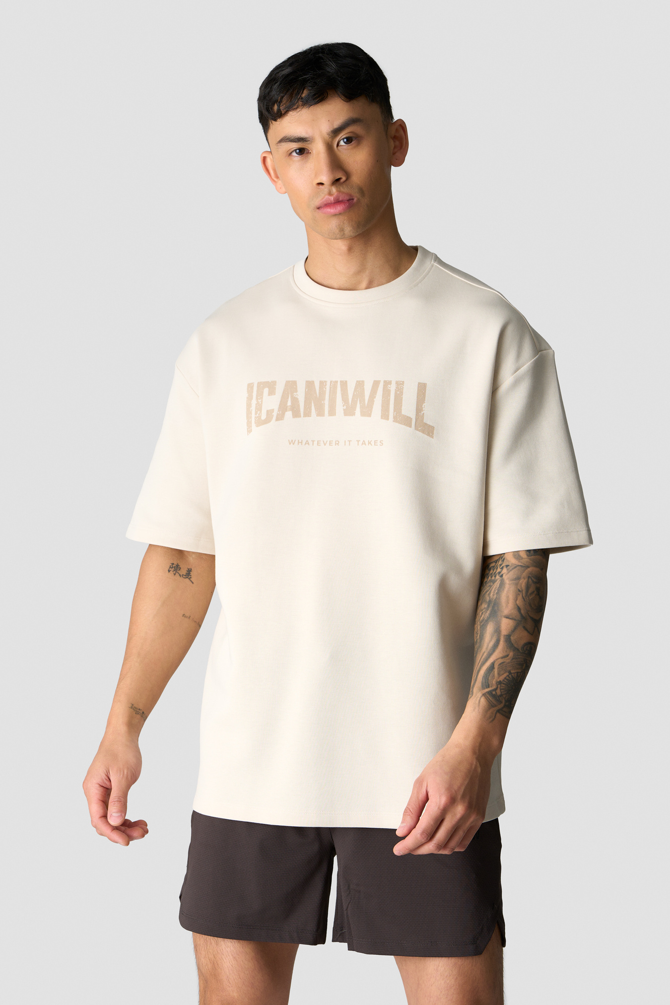Revive Oversized T-shirt Print Men Light Beige - image 2