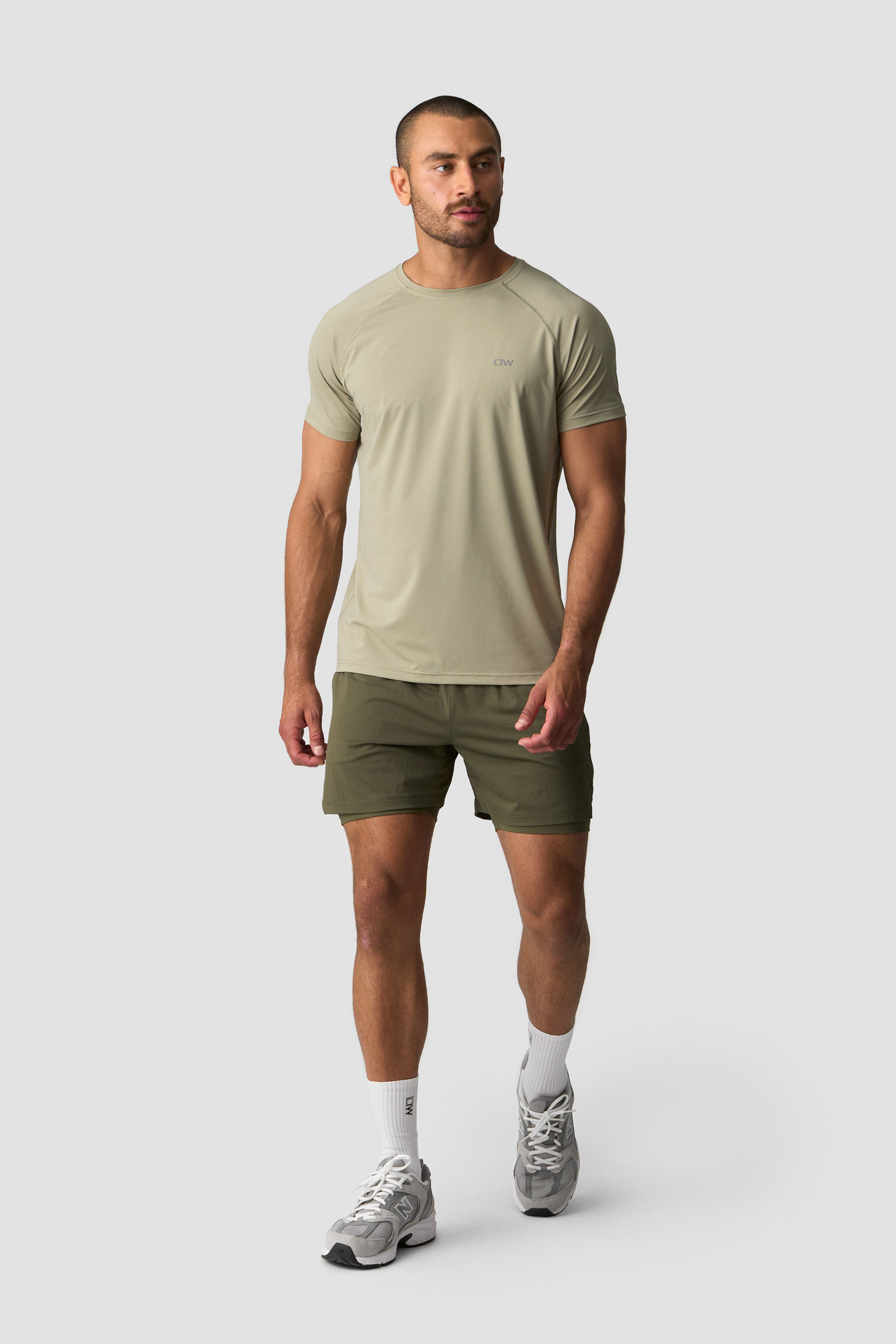 Workout Melange T-shirt Men Light Khaki Green - kuva 3