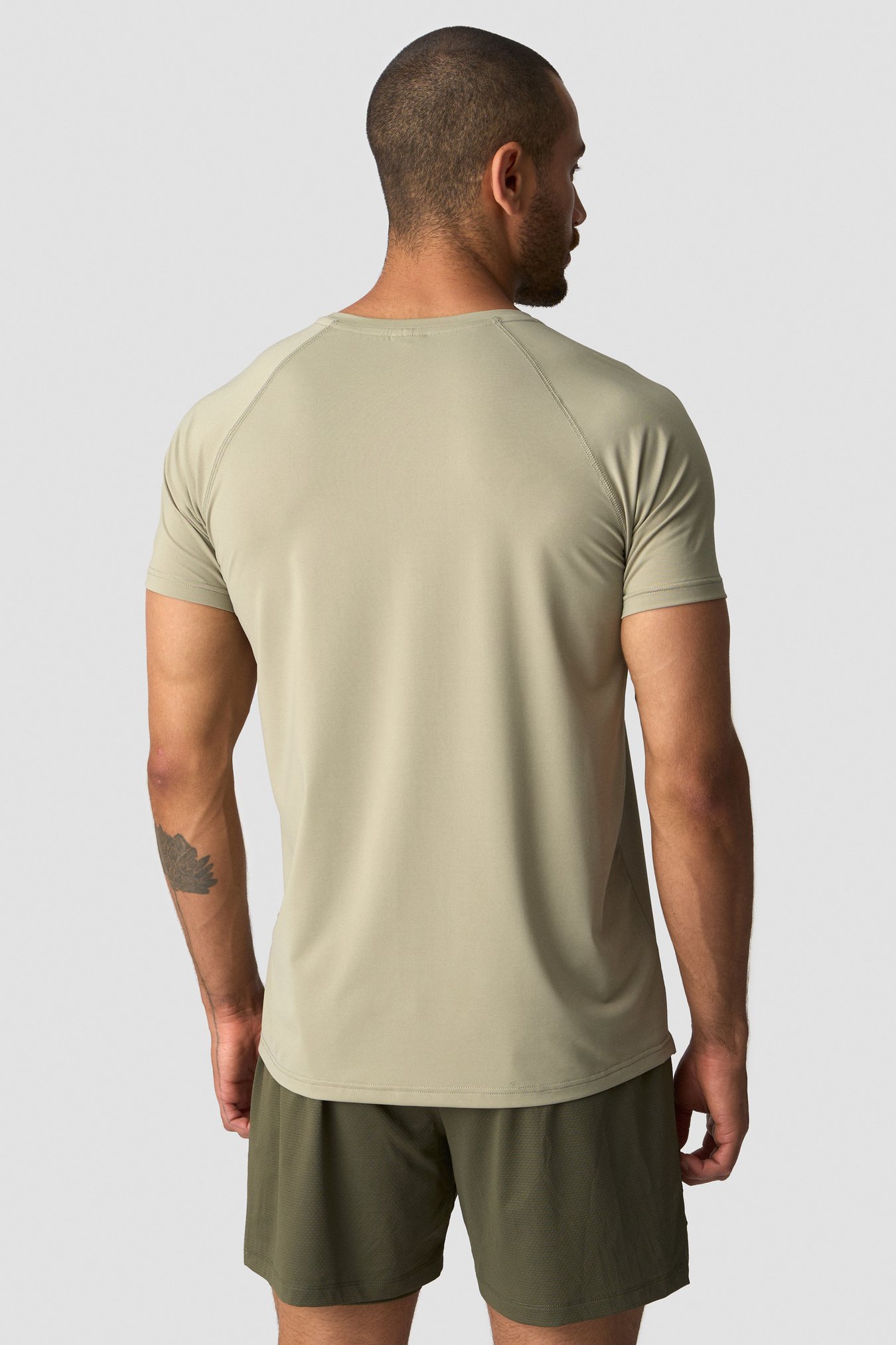 Workout Melange T-shirt Men Light Khaki Green - kuva 1