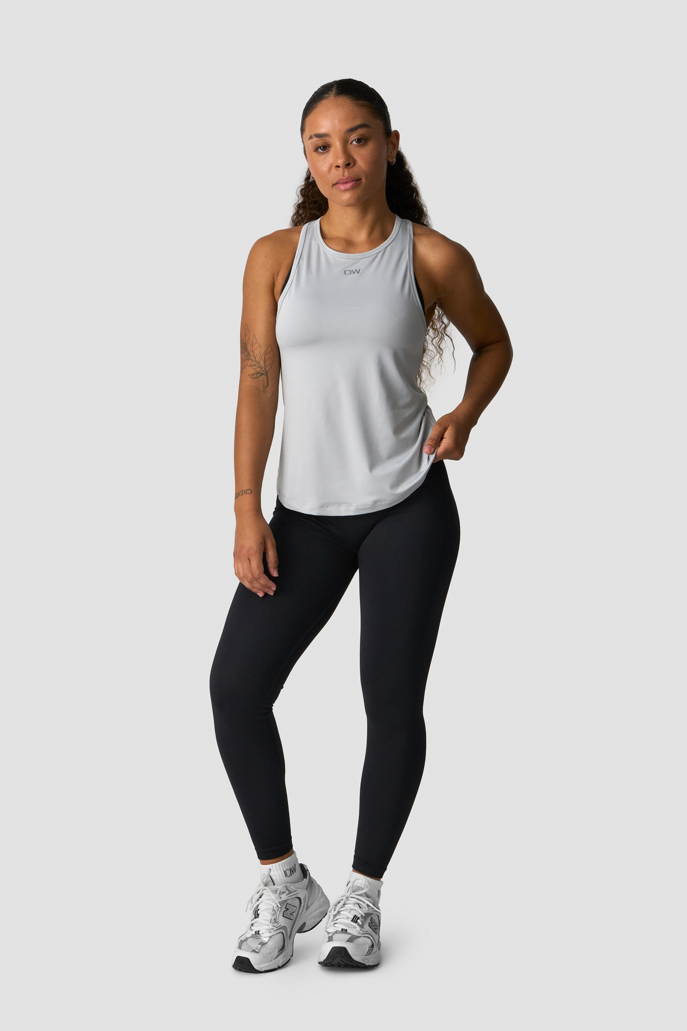 High Neck Tank Top Wmn Light Grey - image 3