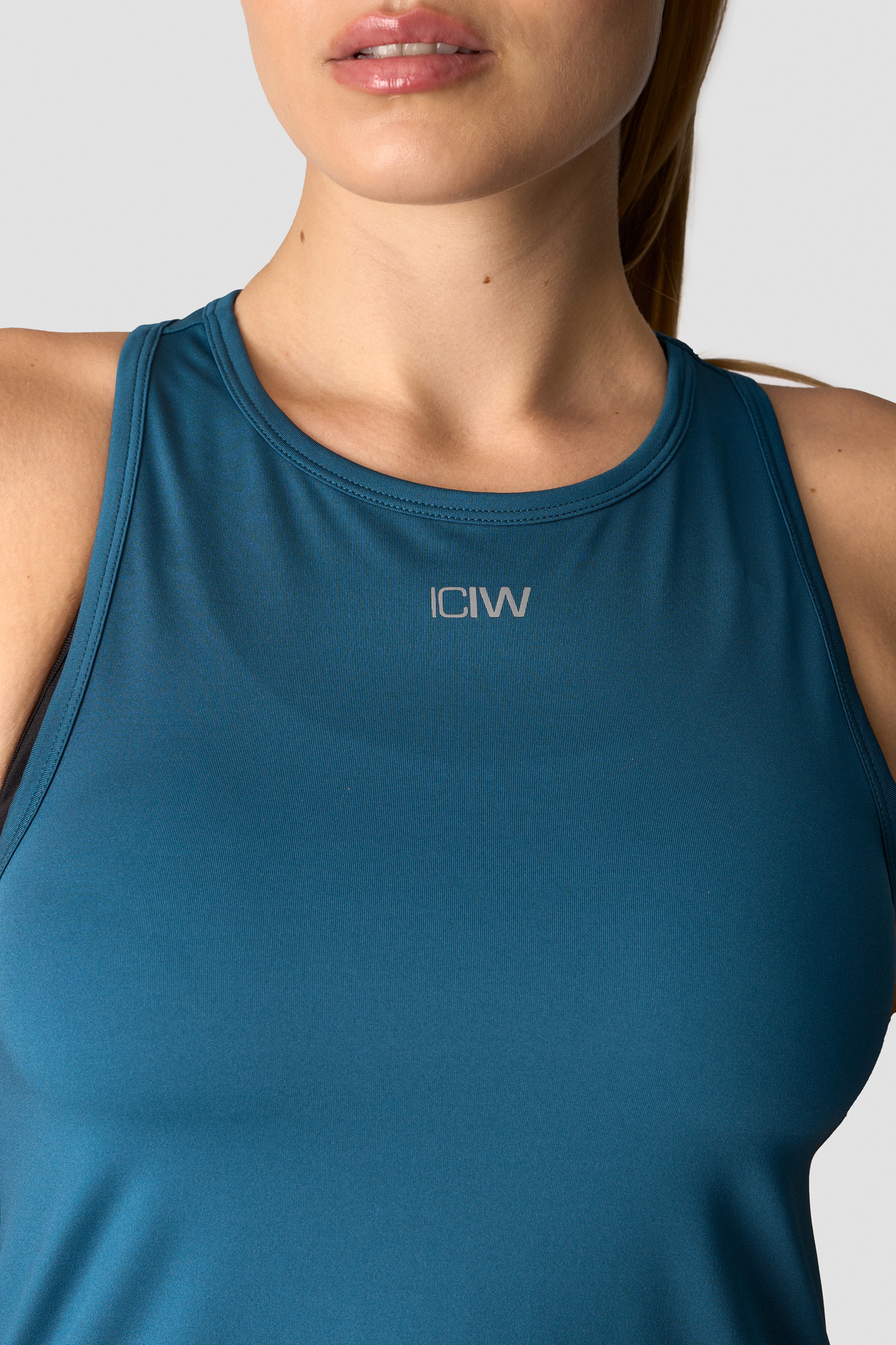 High Neck Tank Top Wmn Teal - billede 2