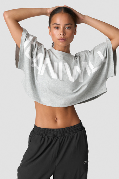 Contrast Cropped Logo T-shirt Black | ICIW