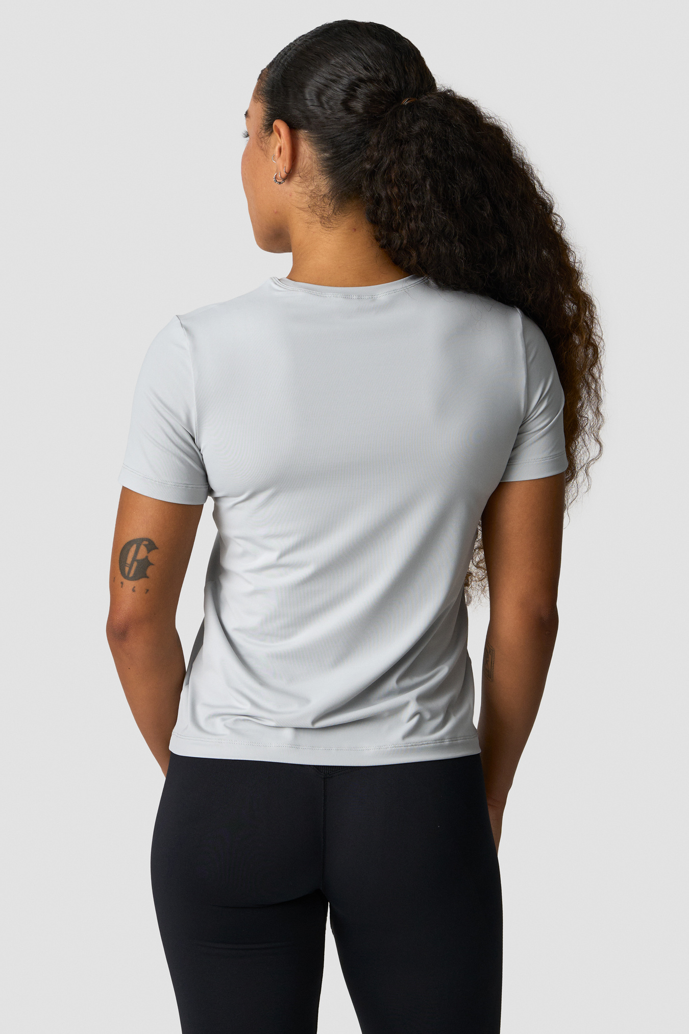 Training High Neck T-Shirt Wmn Light Grey - Bild 2