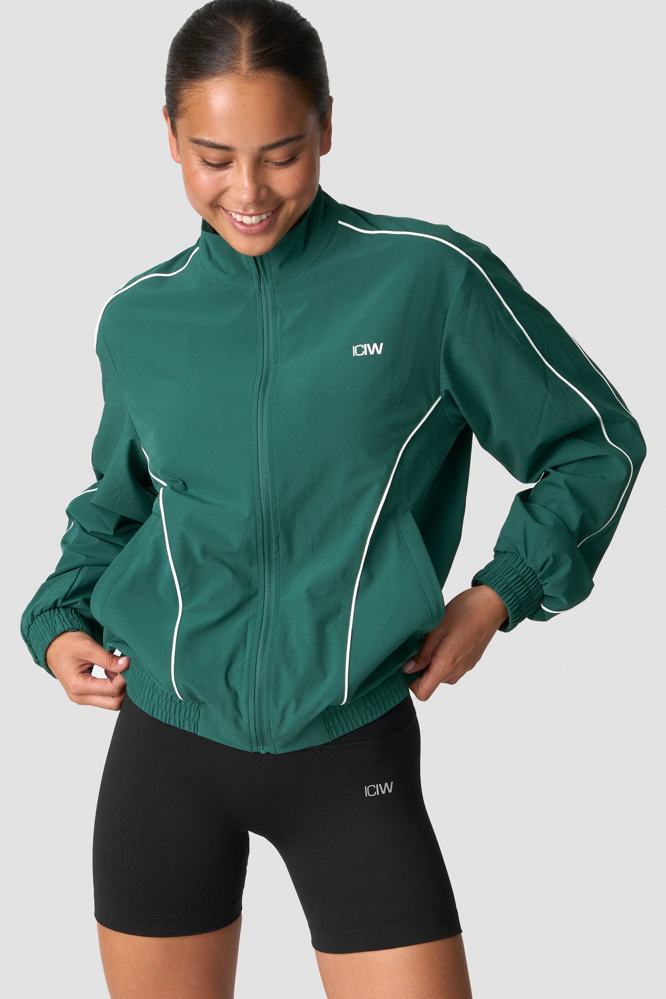 Contrast Track Jacket Wmn Deep Emerald - afbeelding 2