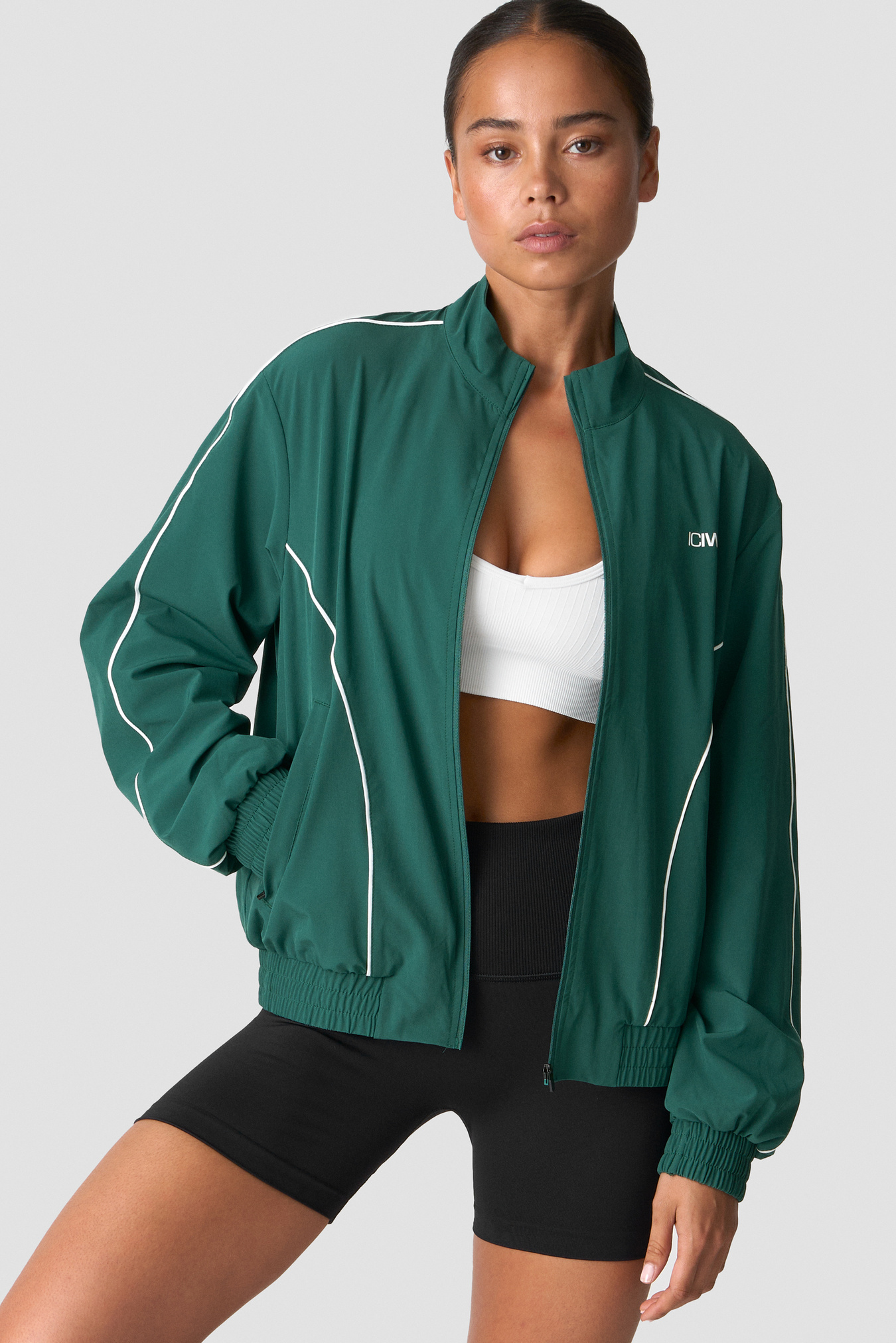 Contrast Track Jacket Wmn Deep Emerald - afbeelding 1