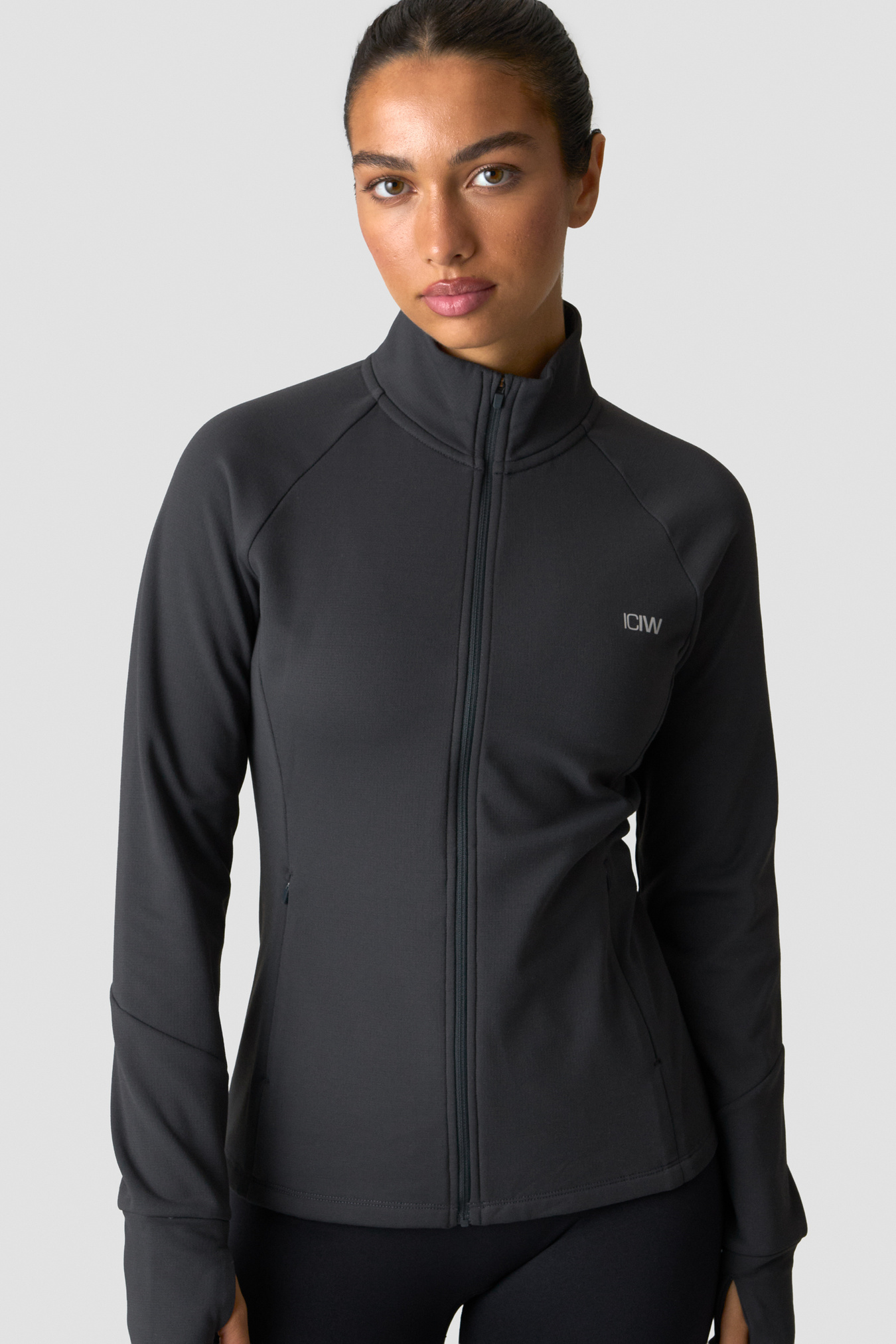 Essential Thermal Training Jacket Wmn Dark Grey - image 2