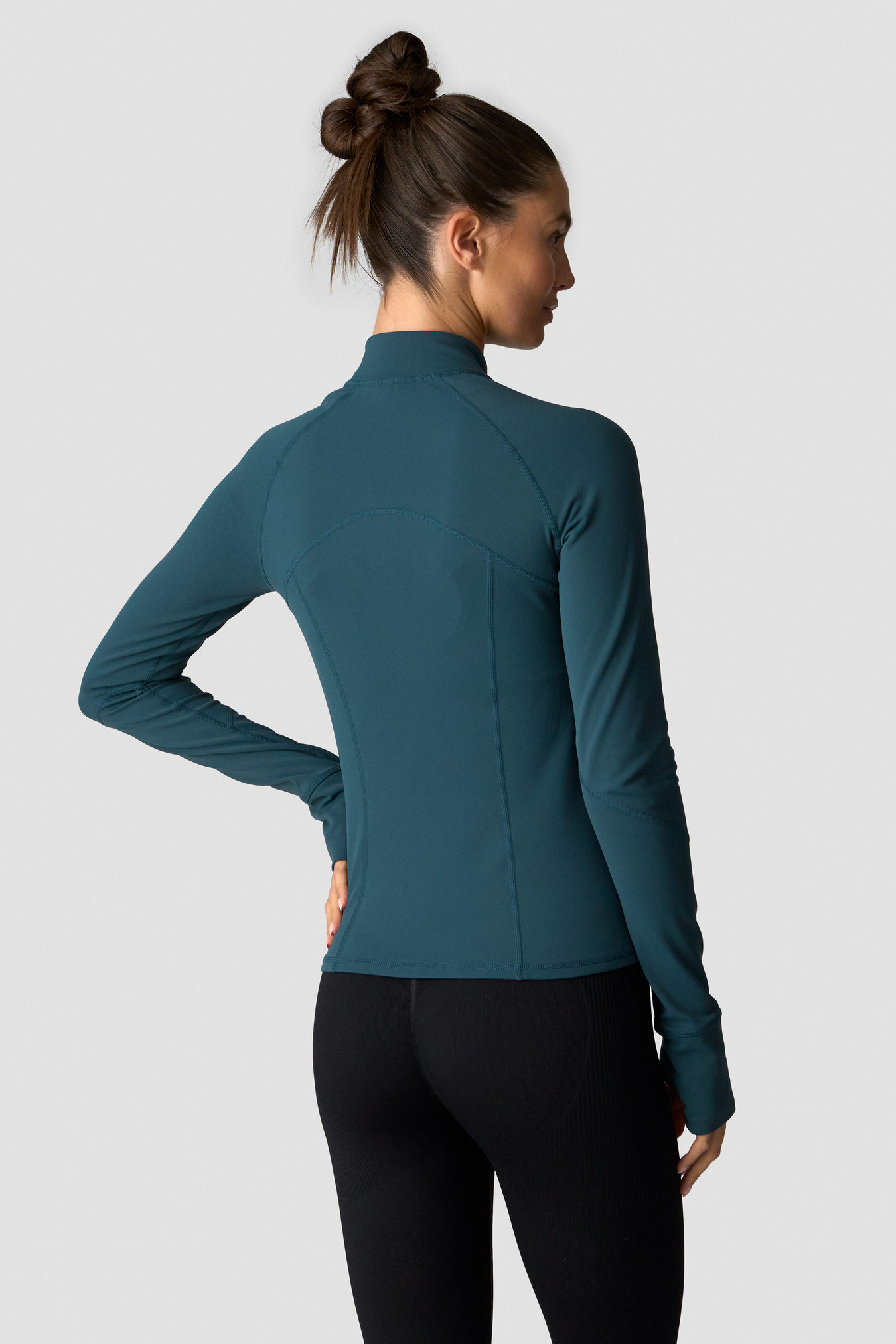 Sculpt Zip Long Sleeve W Dark Dusty Teal - Bild 2