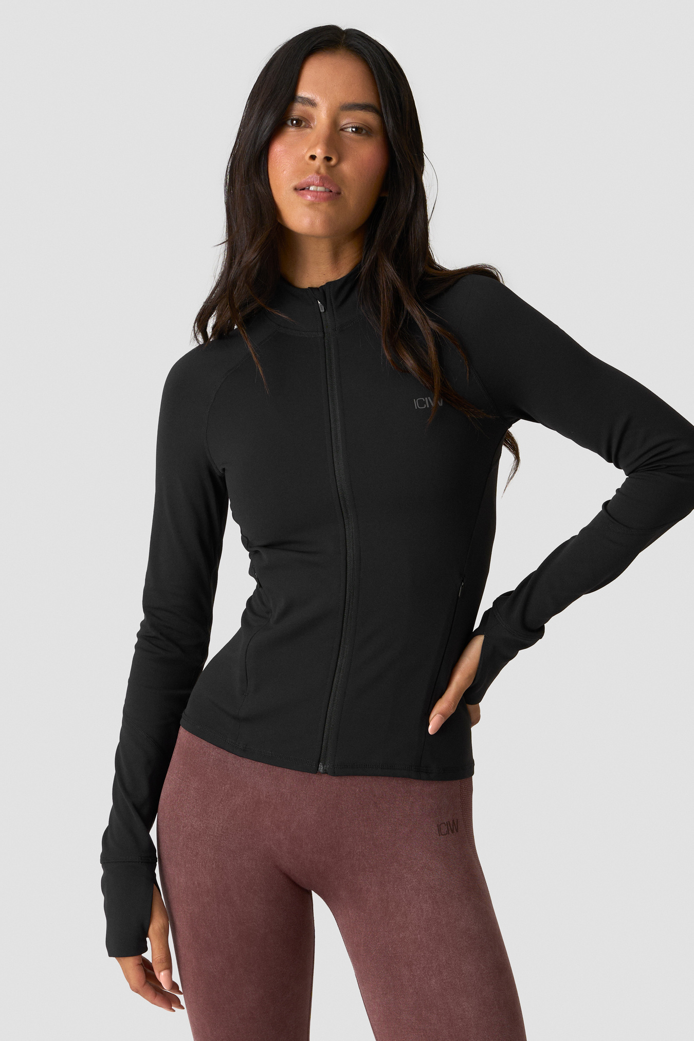 Sculpt Zip Long Sleeve W Black - image 2