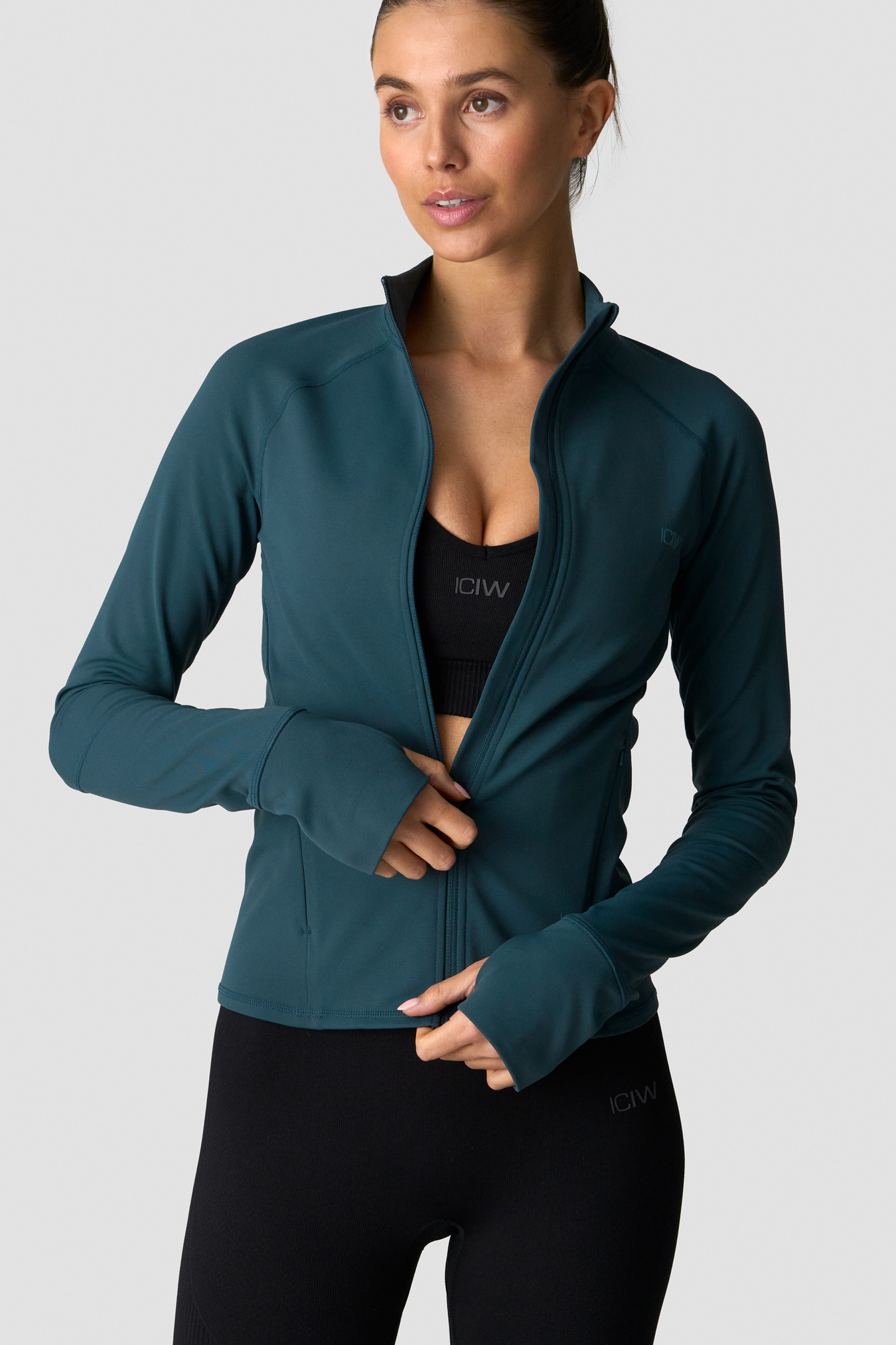 Sculpt Zip Long Sleeve W Dark Dusty Teal - Bild 0