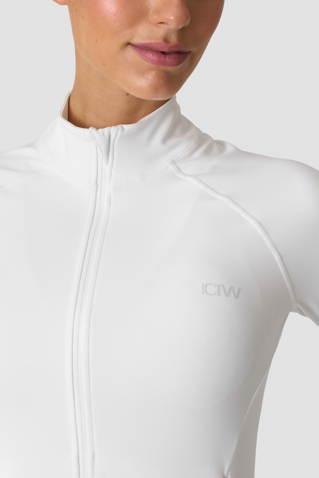Sculpt Zip Long Sleeve W White - immagine $