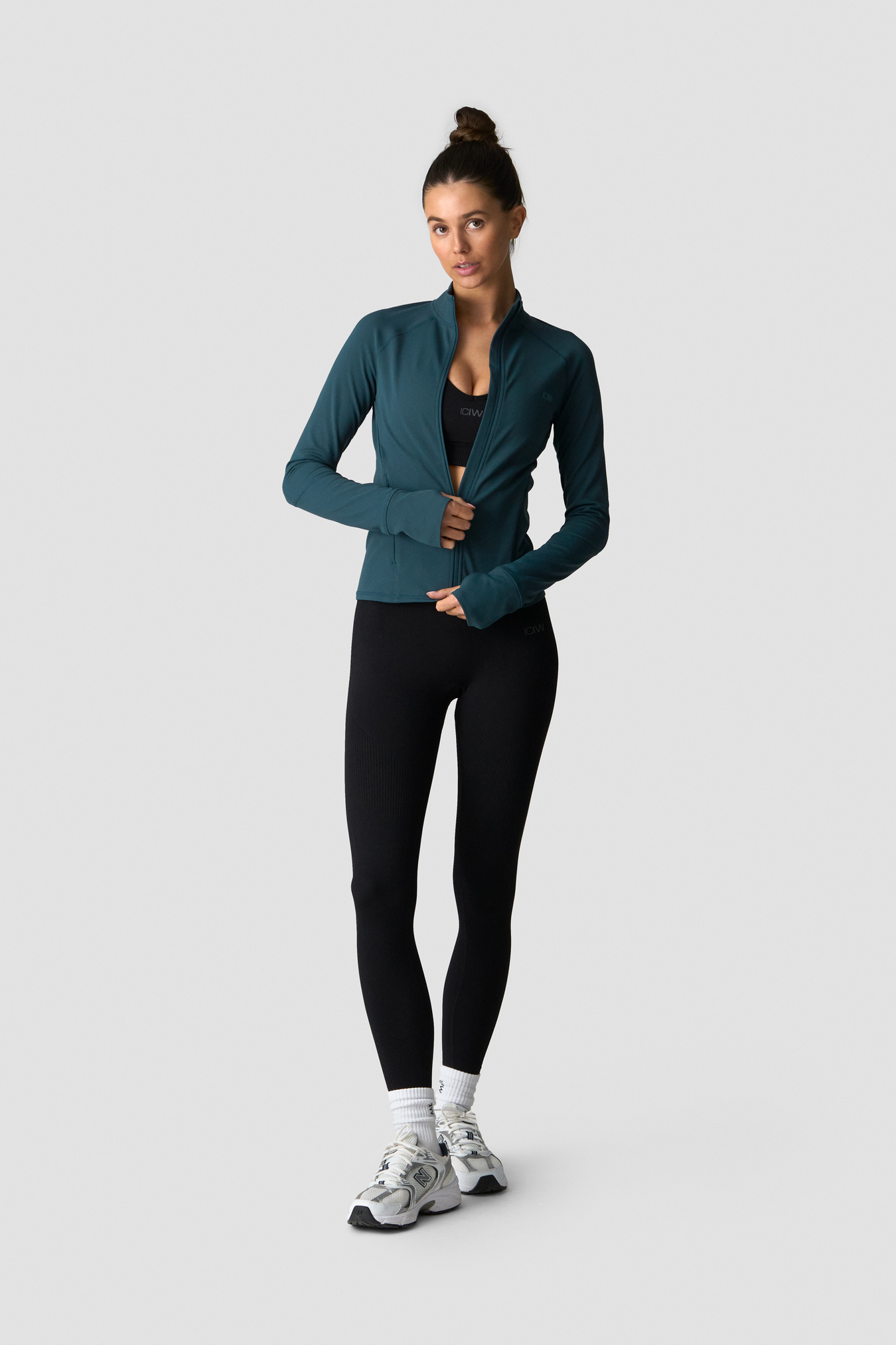 Sculpt Zip Long Sleeve W Dark Dusty Teal - Bild 5