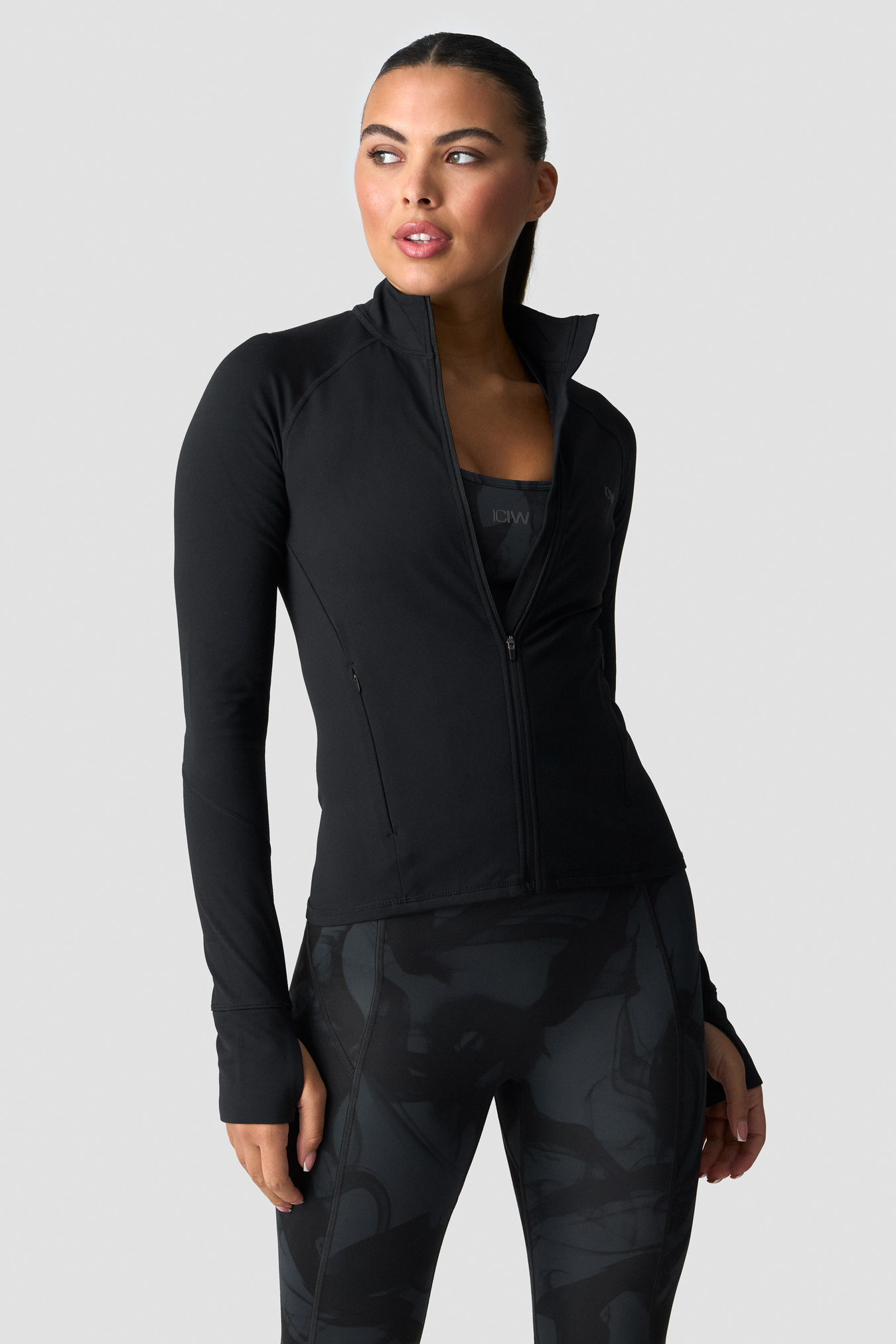 Sculpt Zip Long Sleeve W Black - Bild 0