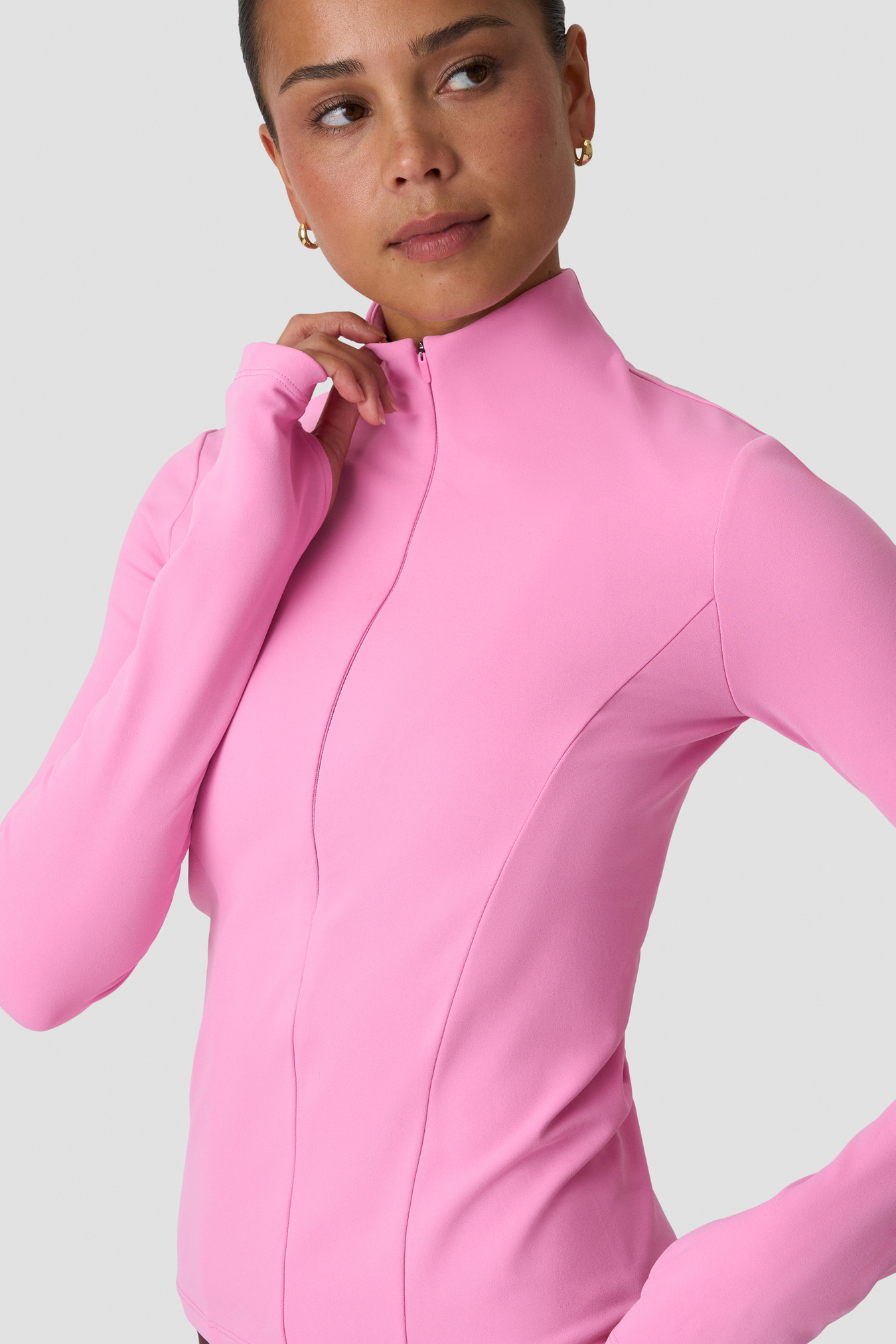 Nimble 1/2 Zip Long Sleeve Soft Rose Pink - image 4