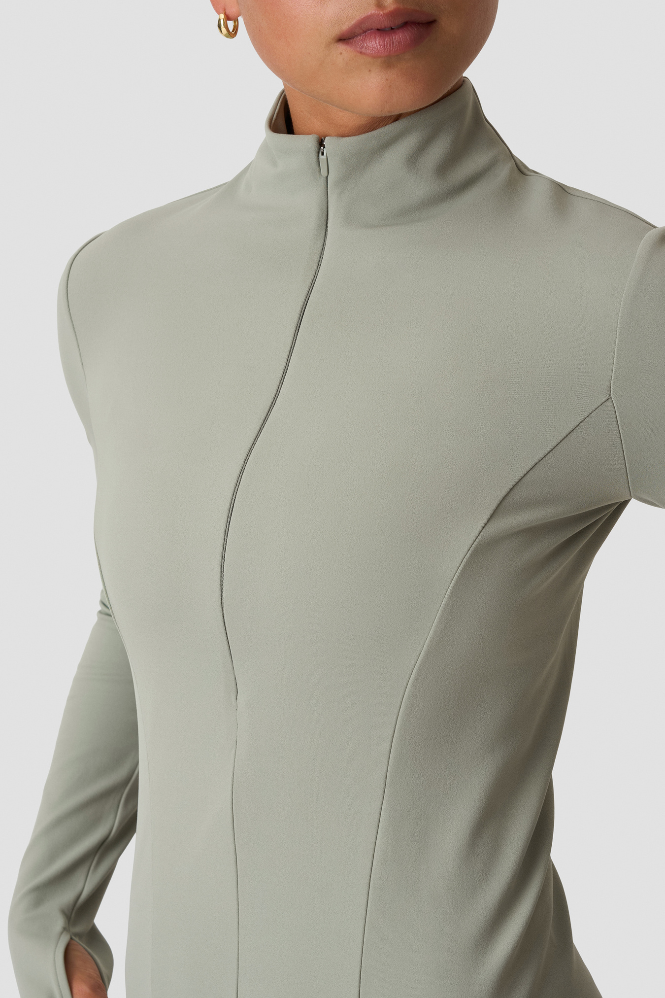 Nimble 1/2 Zip Long Sleeve Dusty Sage Green - image 4