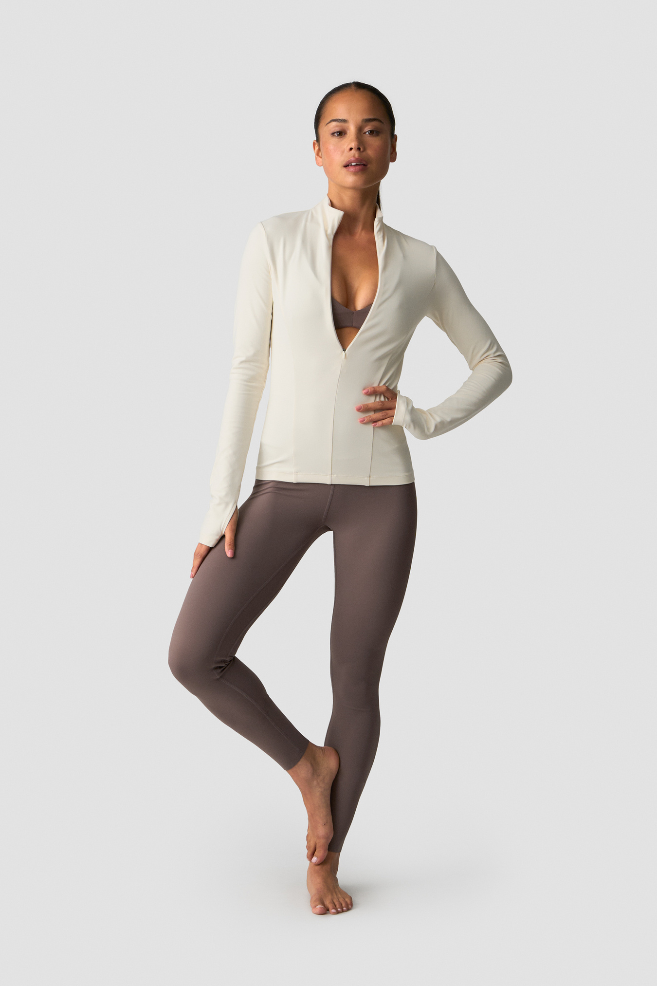 Nimble 1/2 Zip Long Sleeve Ivory - bild 5