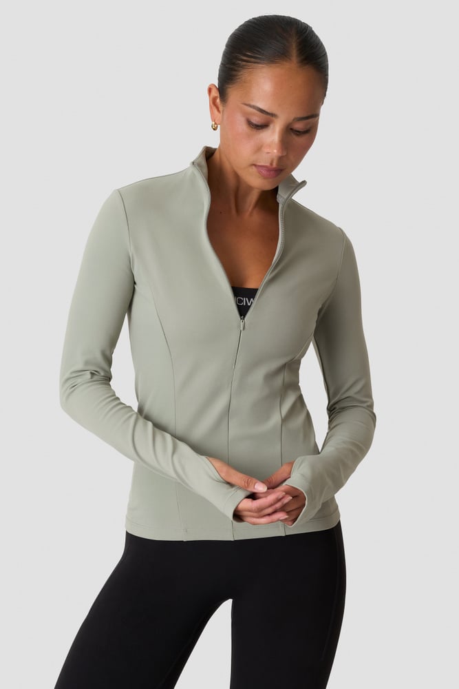 Nimble 1/2 Zip Long Sleeve Dusty Sage Green