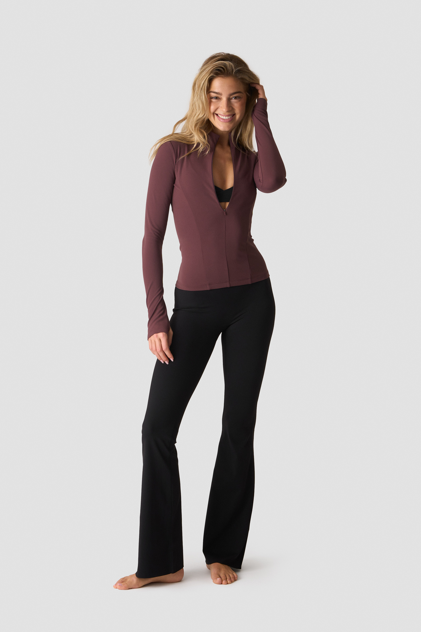 Nimble 1/2 Zip Long Sleeve W Dull Berry Red - bild 6