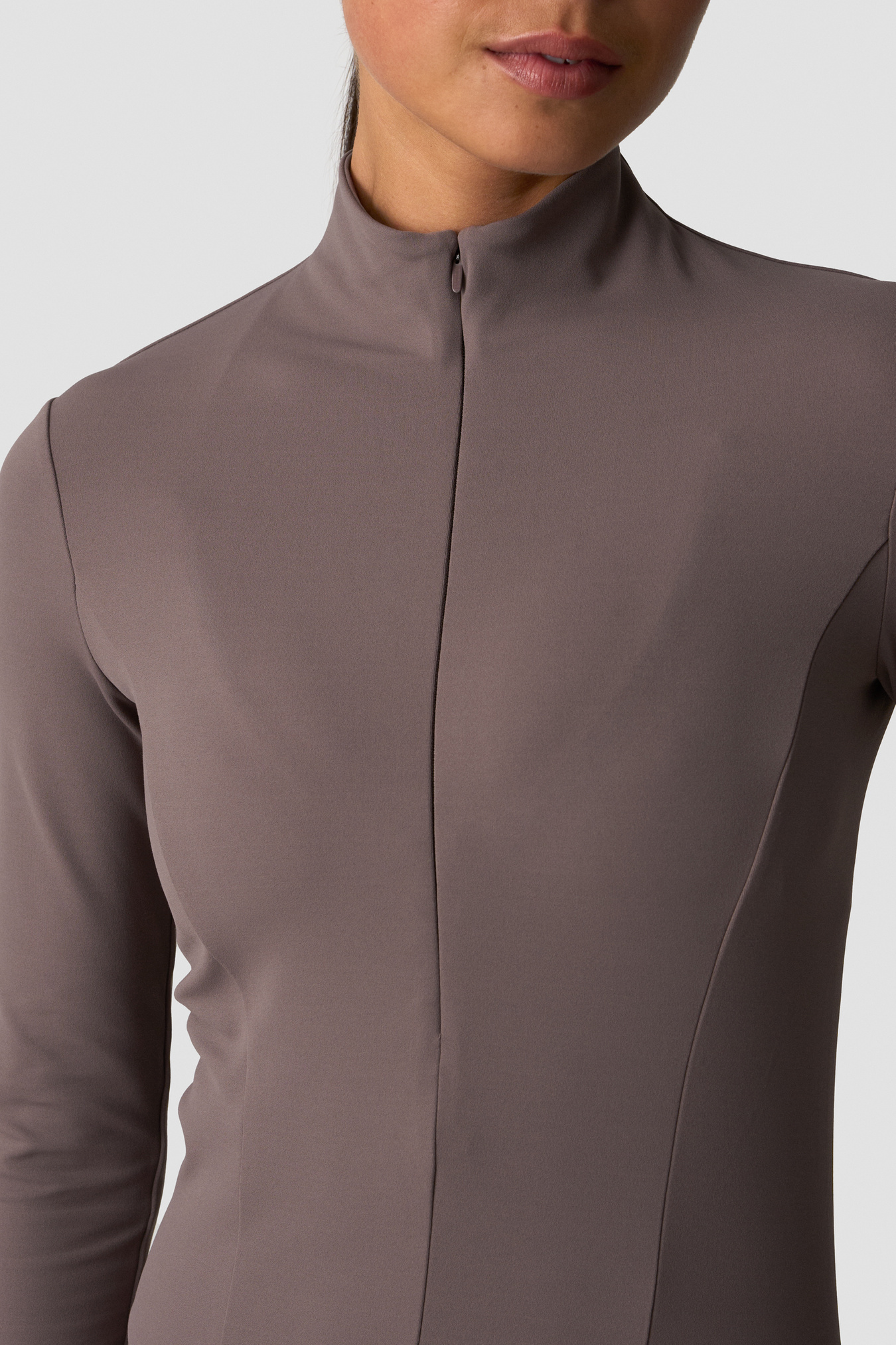 Nimble 1/2 Zip Long Sleeve Dusty Brown - image 3