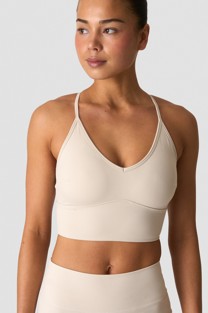 Nimble Adjustable Strappy Sports Bra Stone Grey