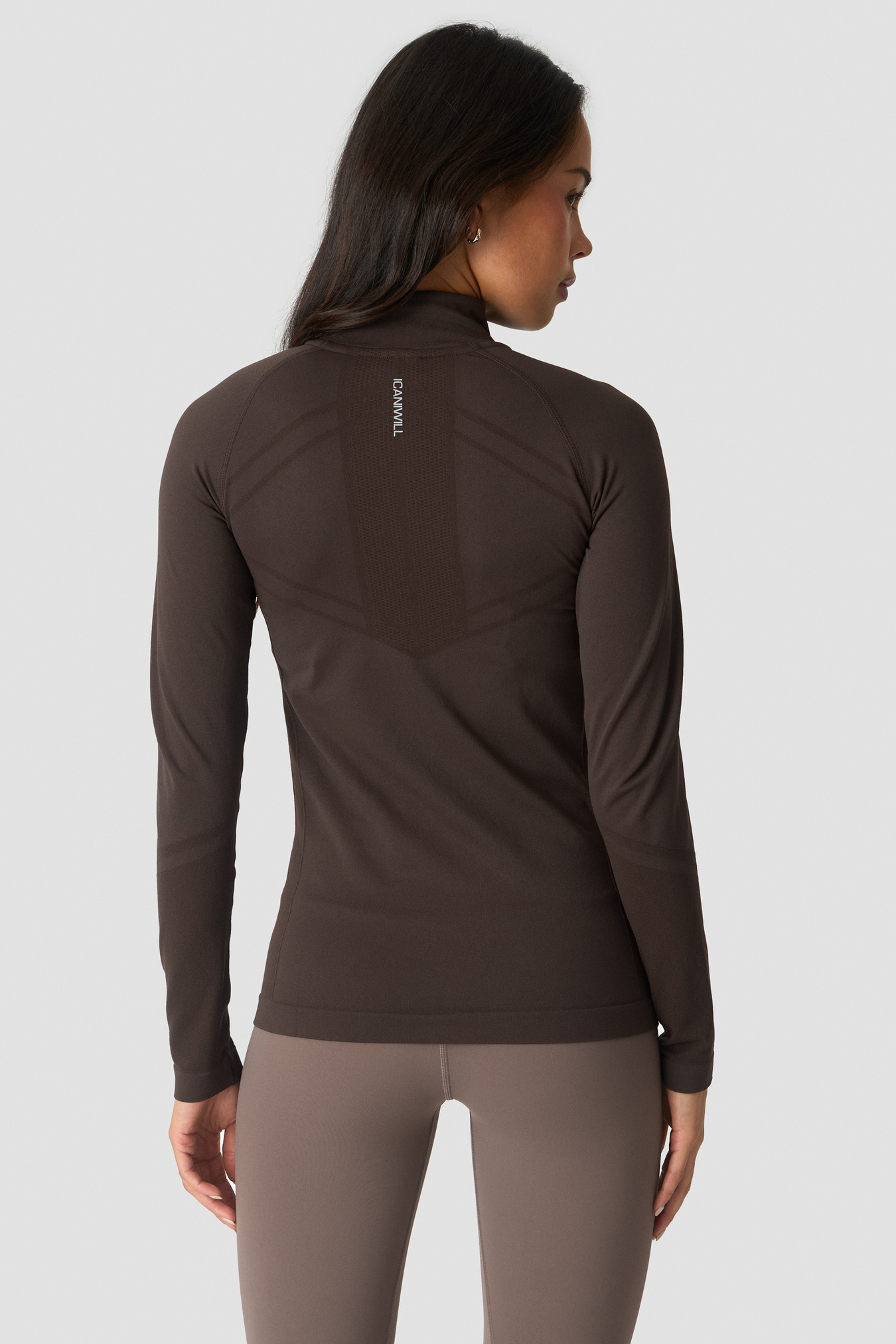 Define Seamless 1/4 Zip Chocolate Brown - image 2