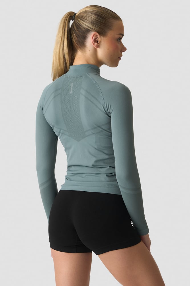 Define Seamless 1/4 Zip Grey/Green