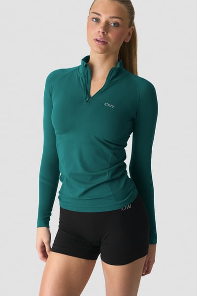 
                    Define Seamless 1/4 Zip Dark Teal Green
                    
                  