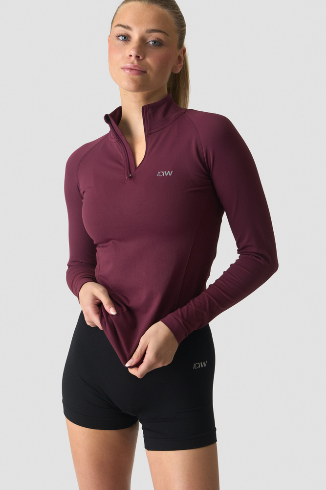 Define Seamless 1/4 Zip Dark Mahogany