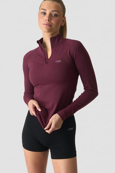 Define Seamless 1/4 Zip Dark Mahogany - undefined