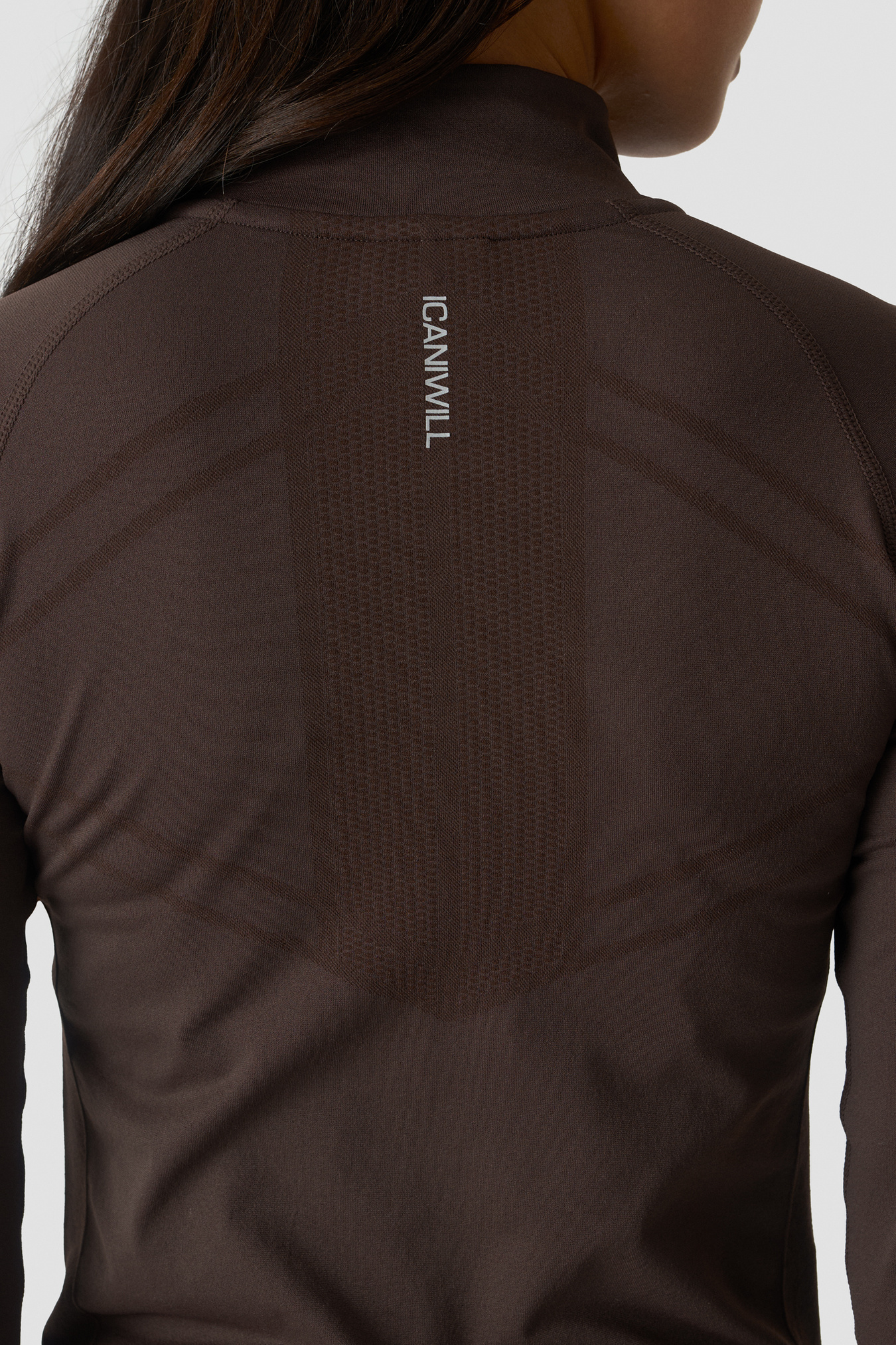 Define Seamless 1/4 Zip Chocolate Brown - image 3