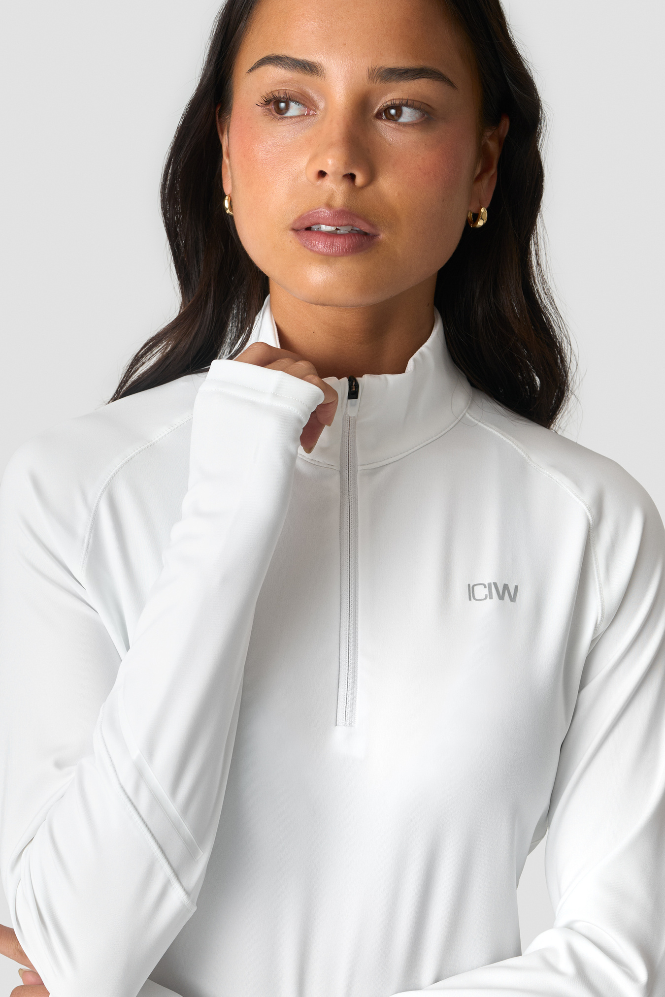 Everyday Long Sleeve 1/4 Stripe Zipper White - Bild 4