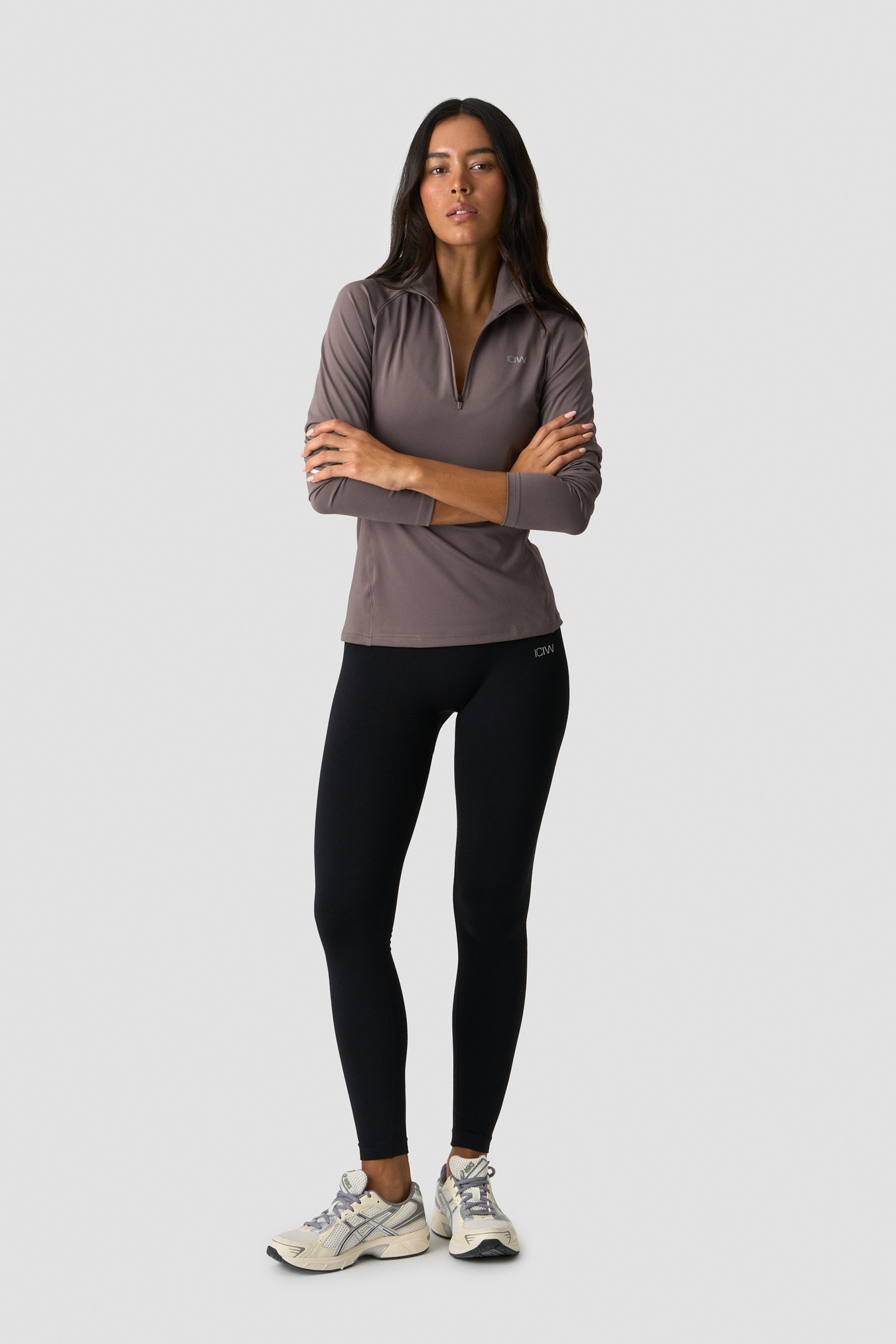Everyday Long Sleeve 1/4 Stripe Zipper Dusty Brown - bild 5