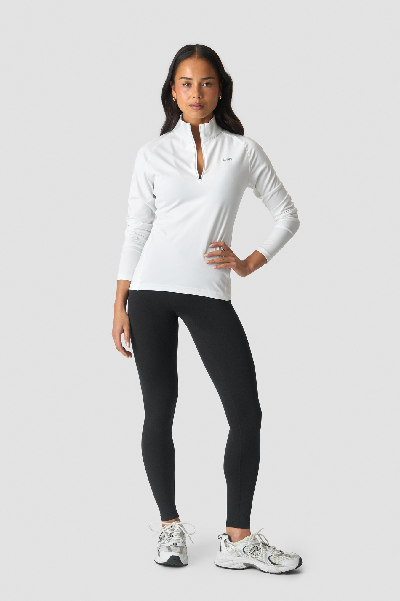 Everyday Long Sleeve 1/4 Stripe Zipper White - Bild 6