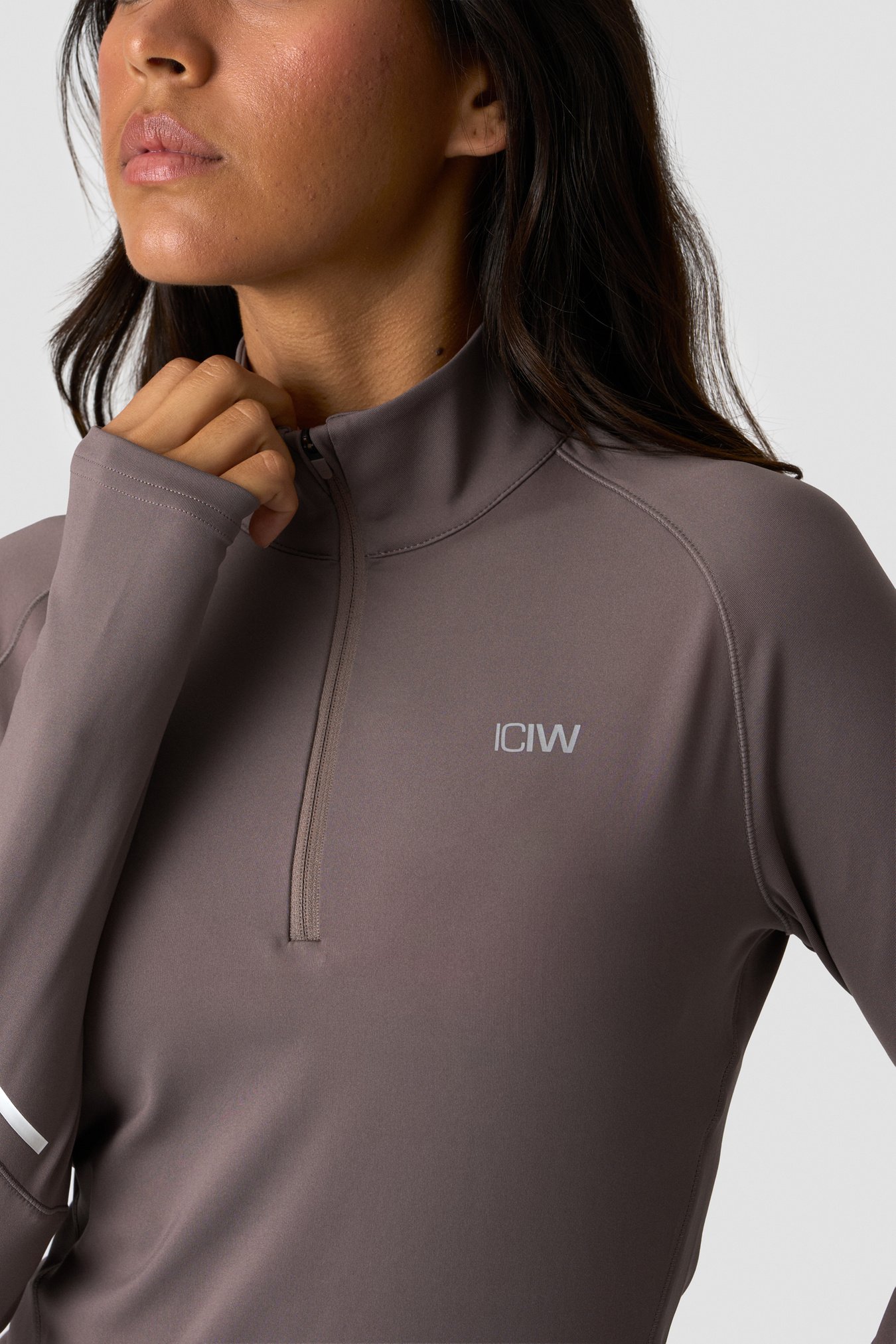 Everyday Long Sleeve 1/4 Stripe Zipper Dusty Brown - bild 4