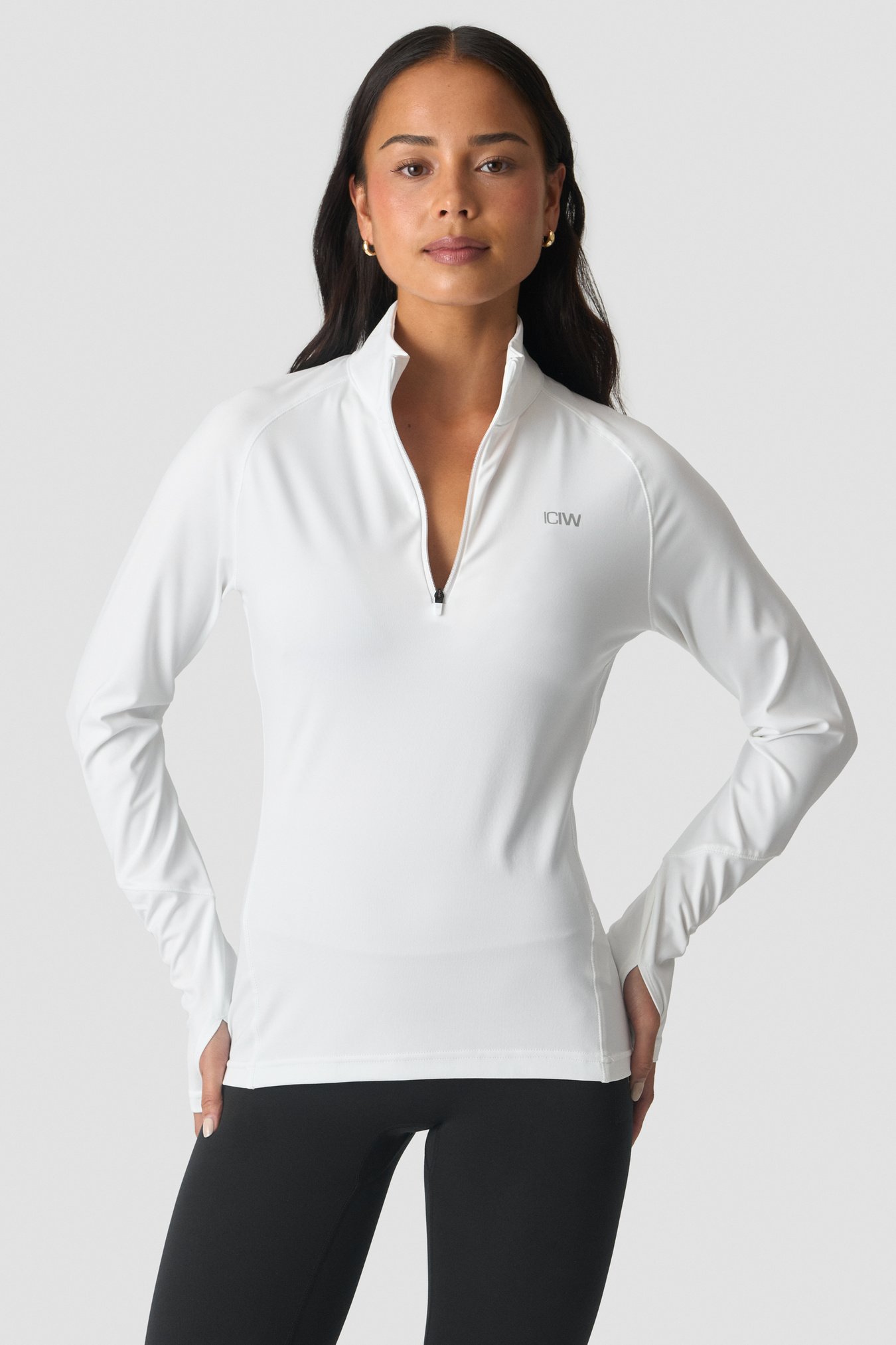 Everyday Long Sleeve 1/4 Stripe Zipper White - Bild 3