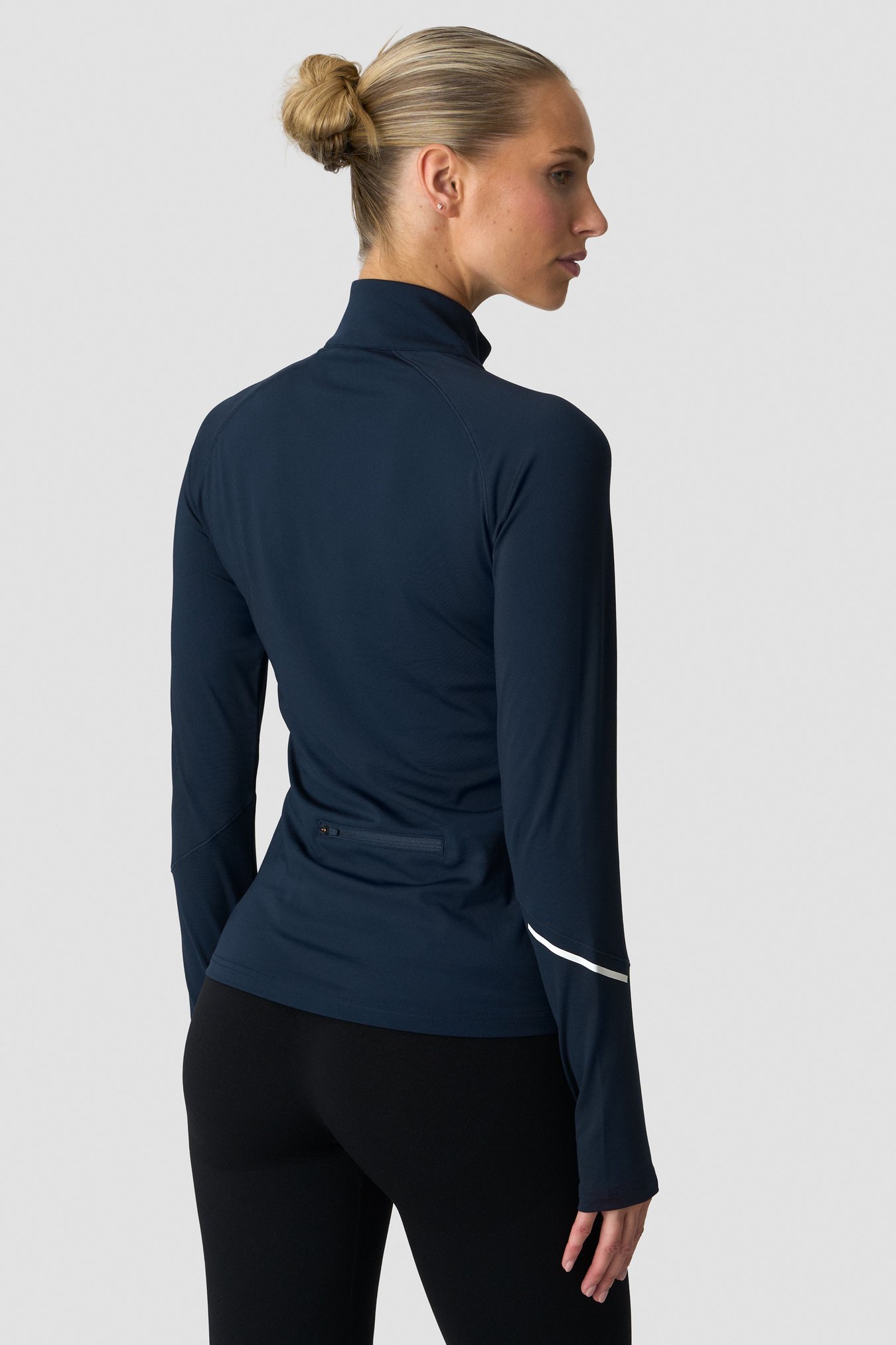 Everyday Long Sleeve 1/4 Stripe Zipper Midnight Blue - bild 3