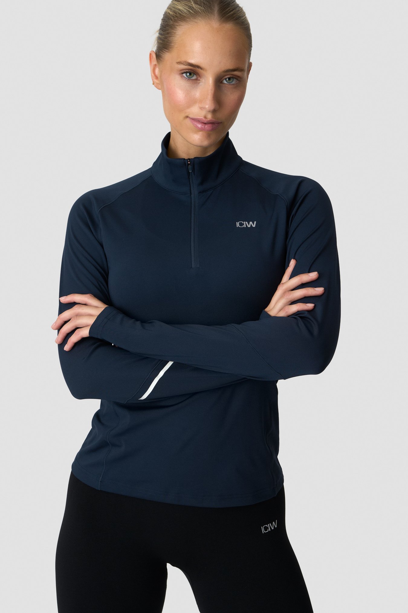 Everyday Long Sleeve 1/4 Stripe Zipper Midnight Blue - bild 2