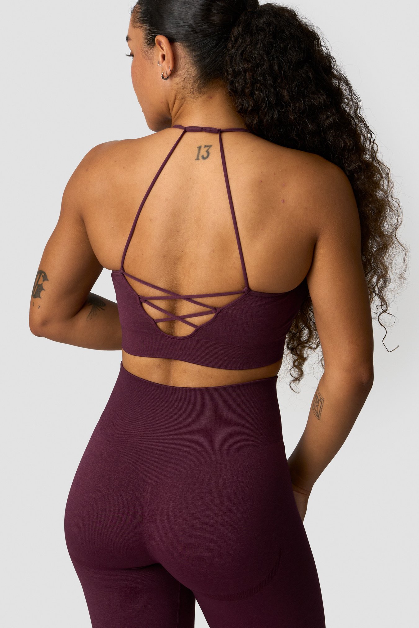 Shape Seamless Strappy Sports Bra Dark Mahogany Melange - billede 2
