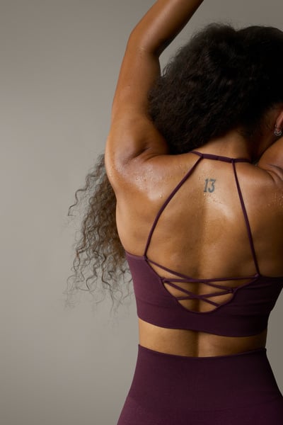 Shape Seamless Strappy Sports Bra Dark Mahogany Melange