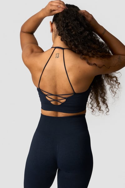 Shape Seamless Strappy Sports Bra Dark Navy Melange