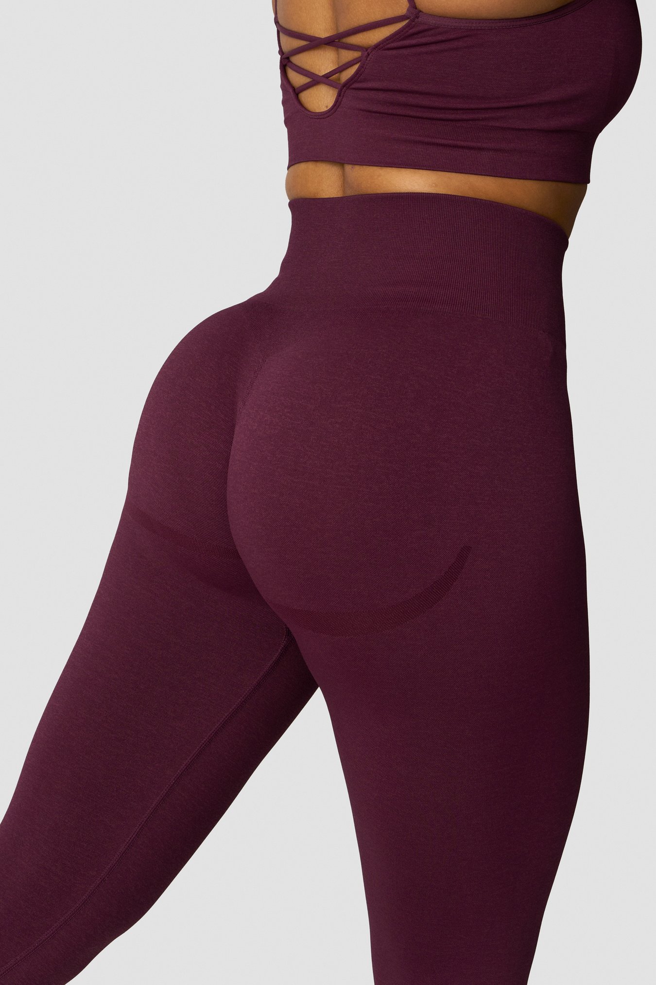 Shape Seamless Hidden Scrunch Tights Dark Mahogany Melange - billede 2