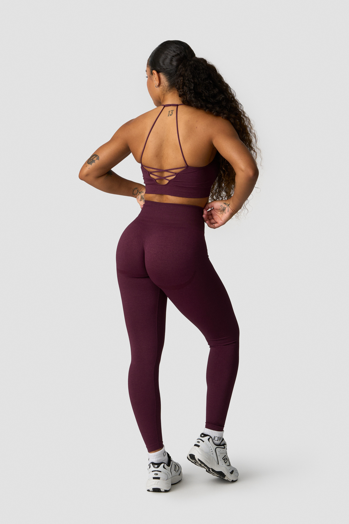 Shape Seamless Hidden Scrunch Tights Dark Mahogany Melange - billede 5