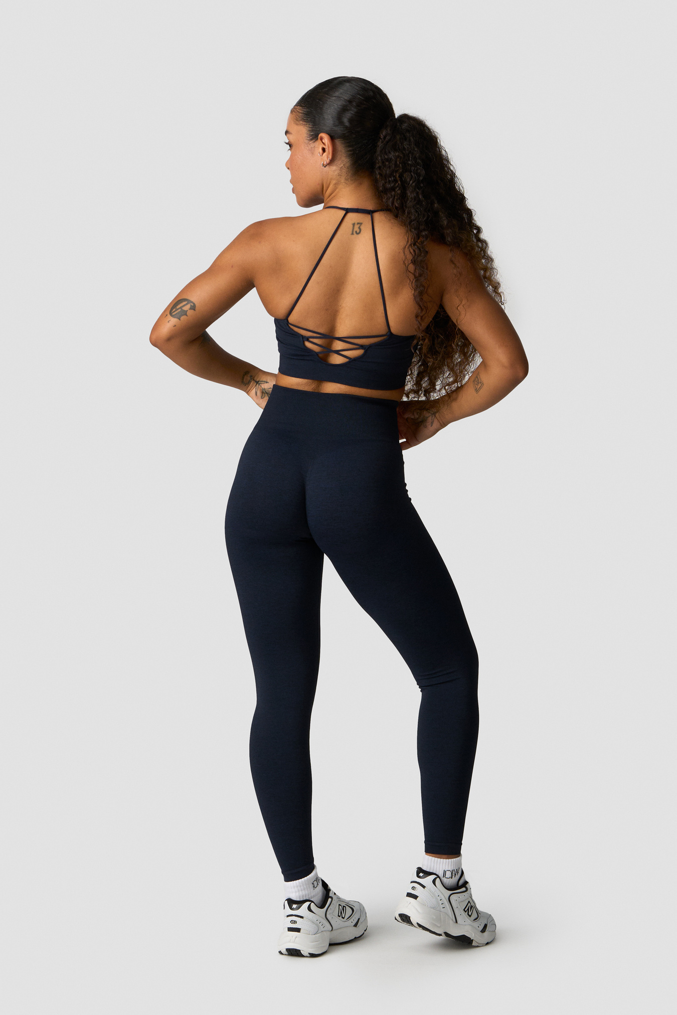 Shape Seamless Hidden Scrunch Tights Dark Navy Melange - billede 5