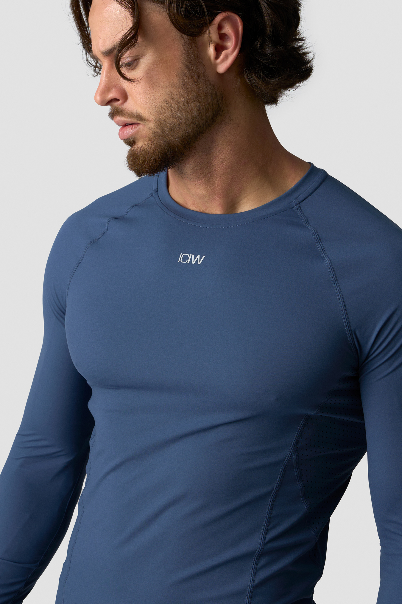 Ignite Muscle Fit Long Sleeve Dusty Twilight Blue - immagine $