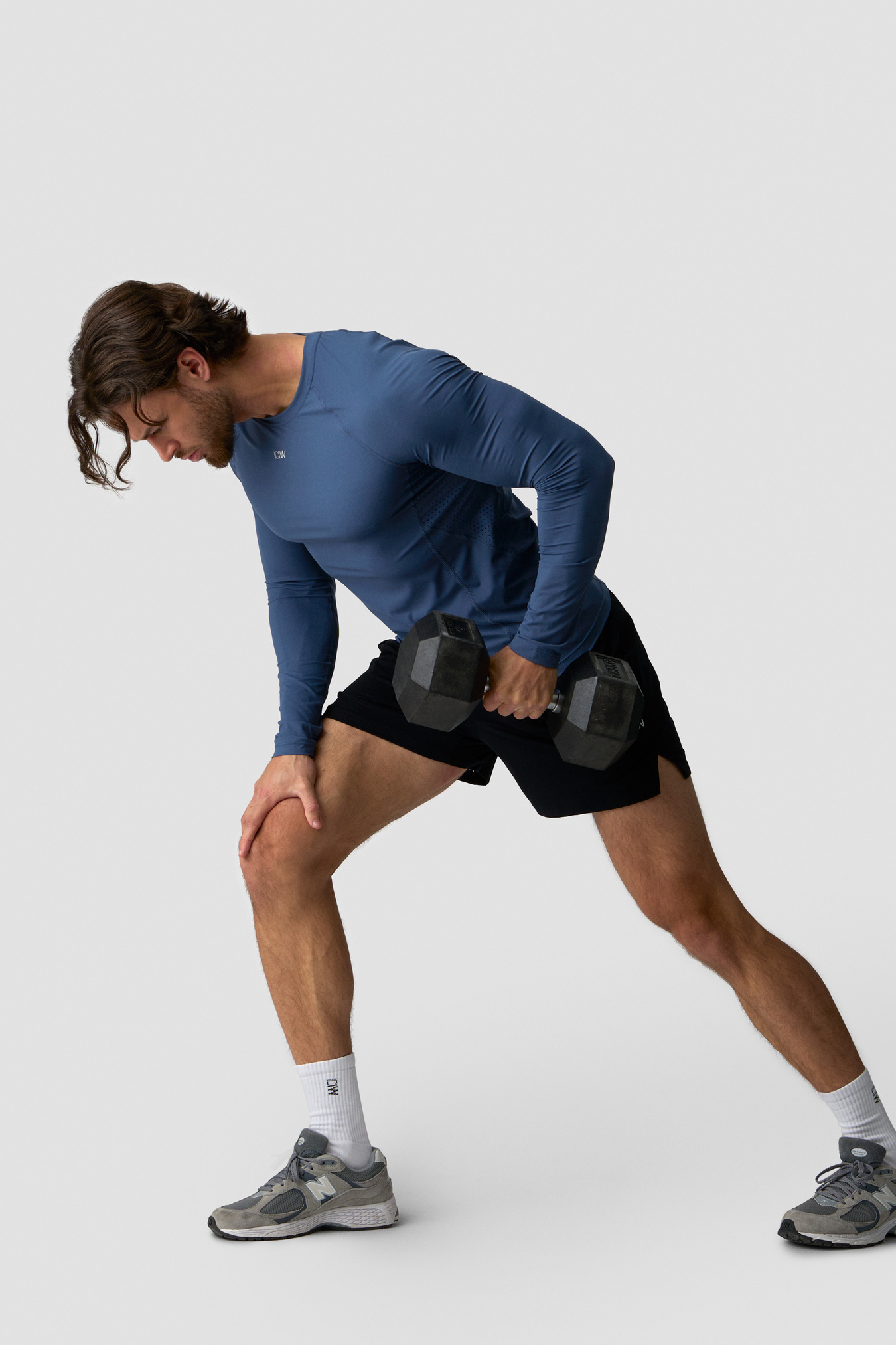 Ignite Muscle Fit Long Sleeve Dusty Twilight Blue - immagine $