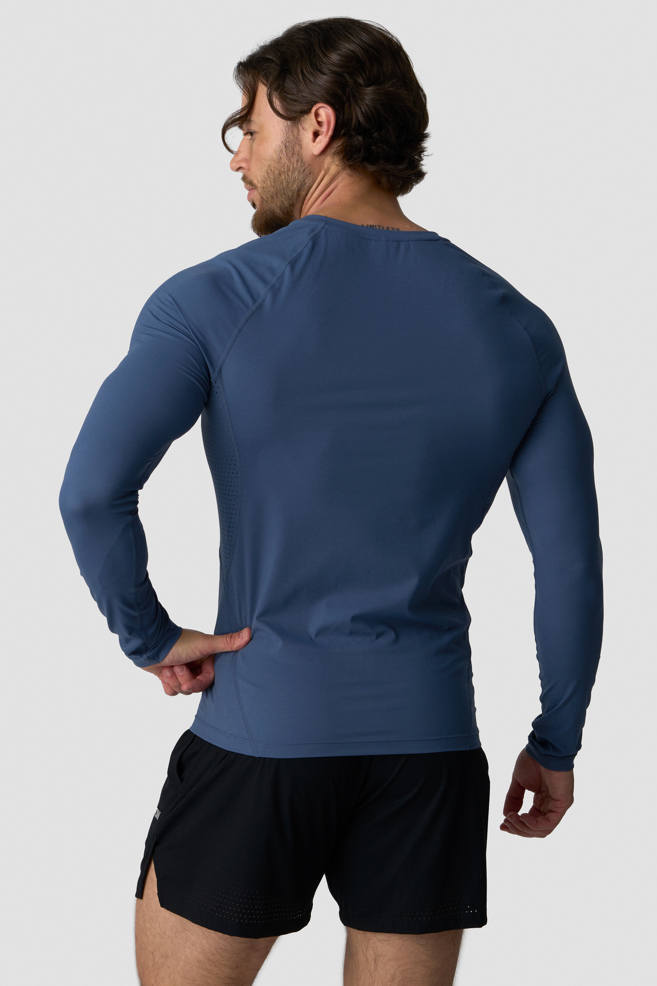 Ignite Muscle Fit Long Sleeve Dusty Twilight Blue - immagine $