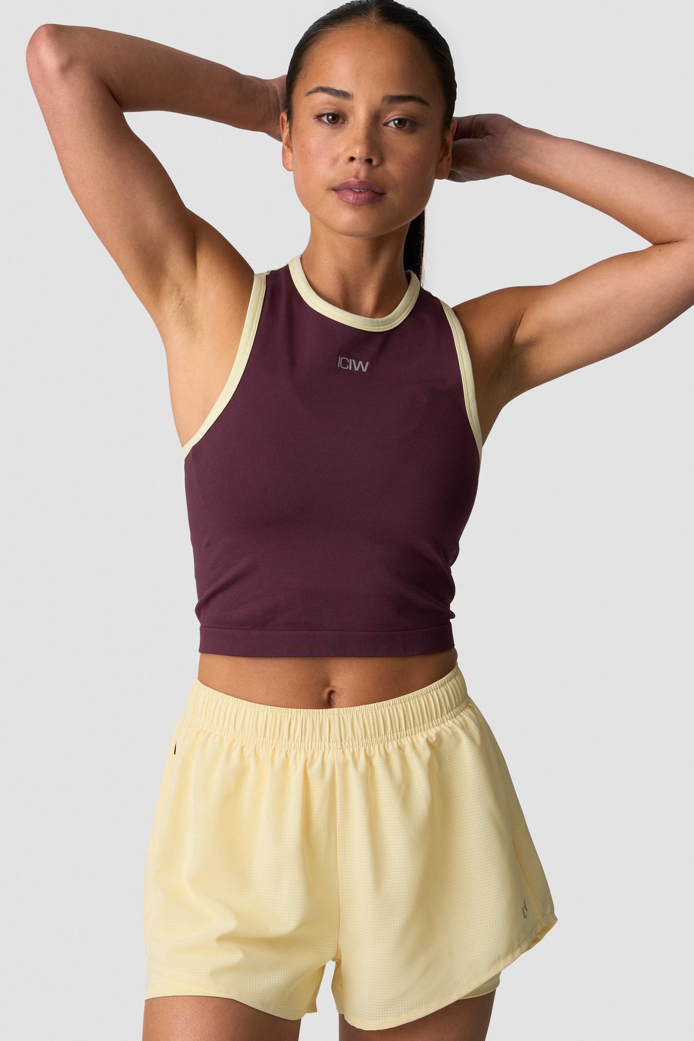 Mirage Cropped Tank Top Dark Mahogany/Vanilla Cream - billede 2