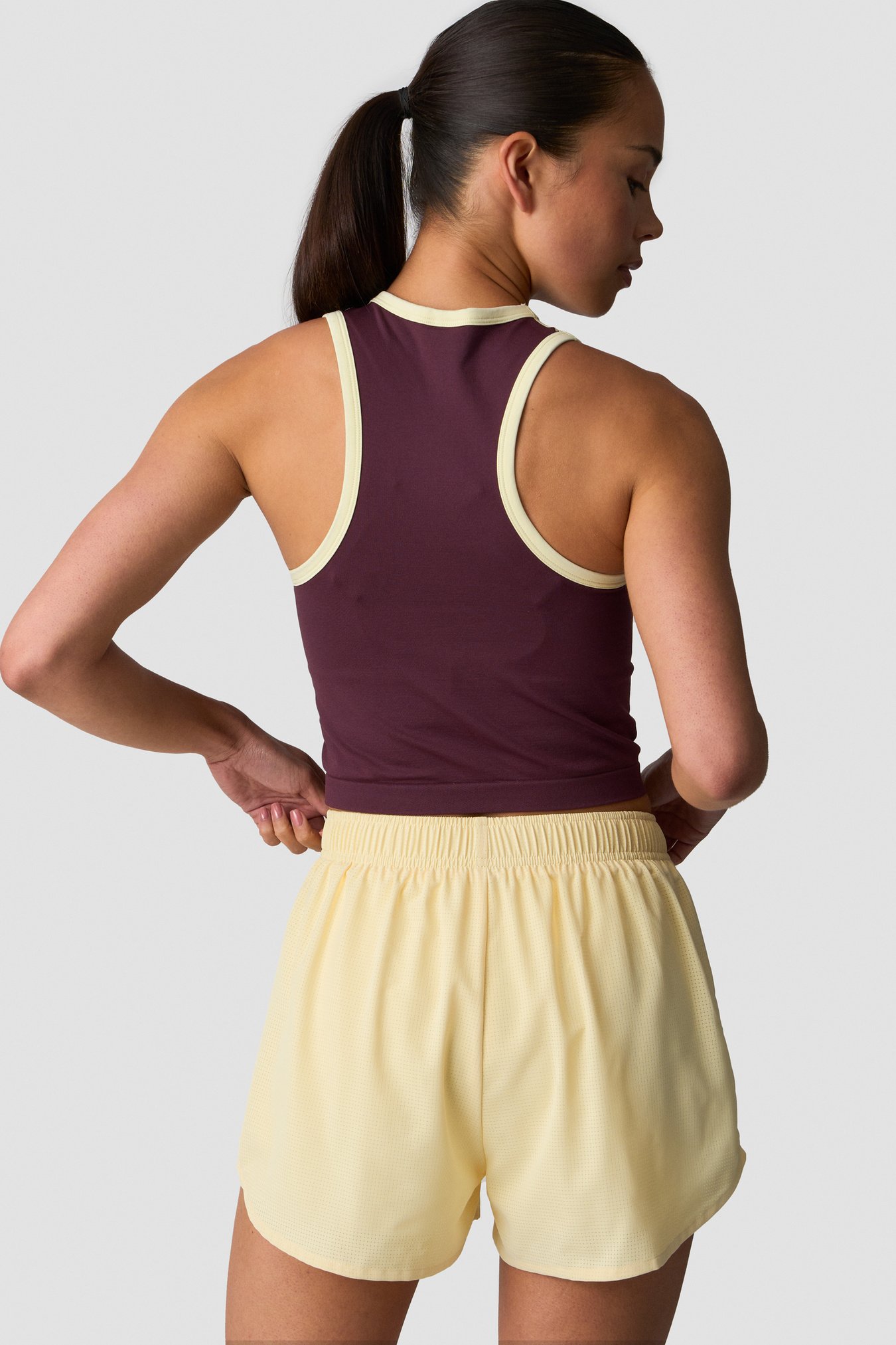 Mirage Cropped Tank Top Dark Mahogany/Vanilla Cream - billede 3